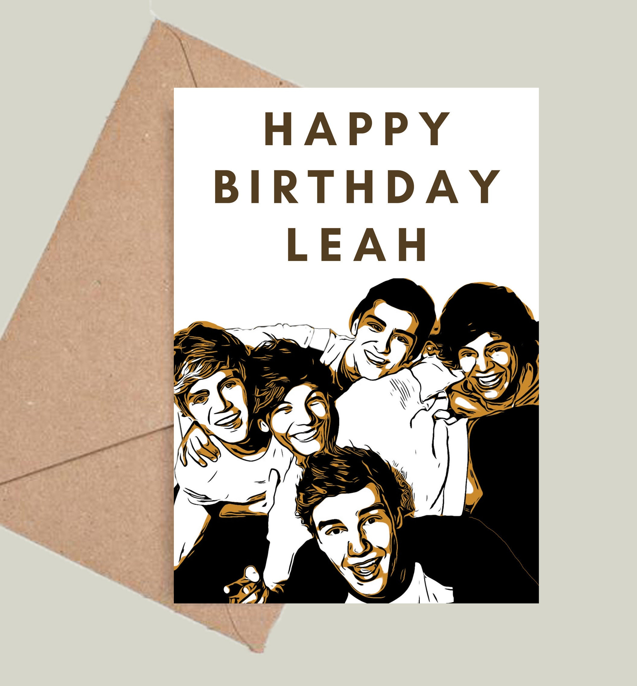 Personalised One Direction Birthday Card Harry Styles, Zayn Malik inside One Direction Birthday Card Printable