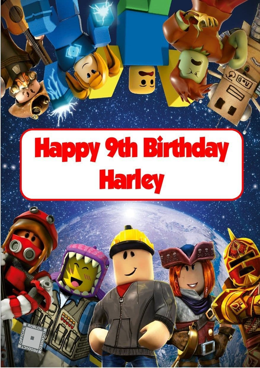 Personalised Roblox Birthday Card Design 1 for Roblox Printable Birthday Card