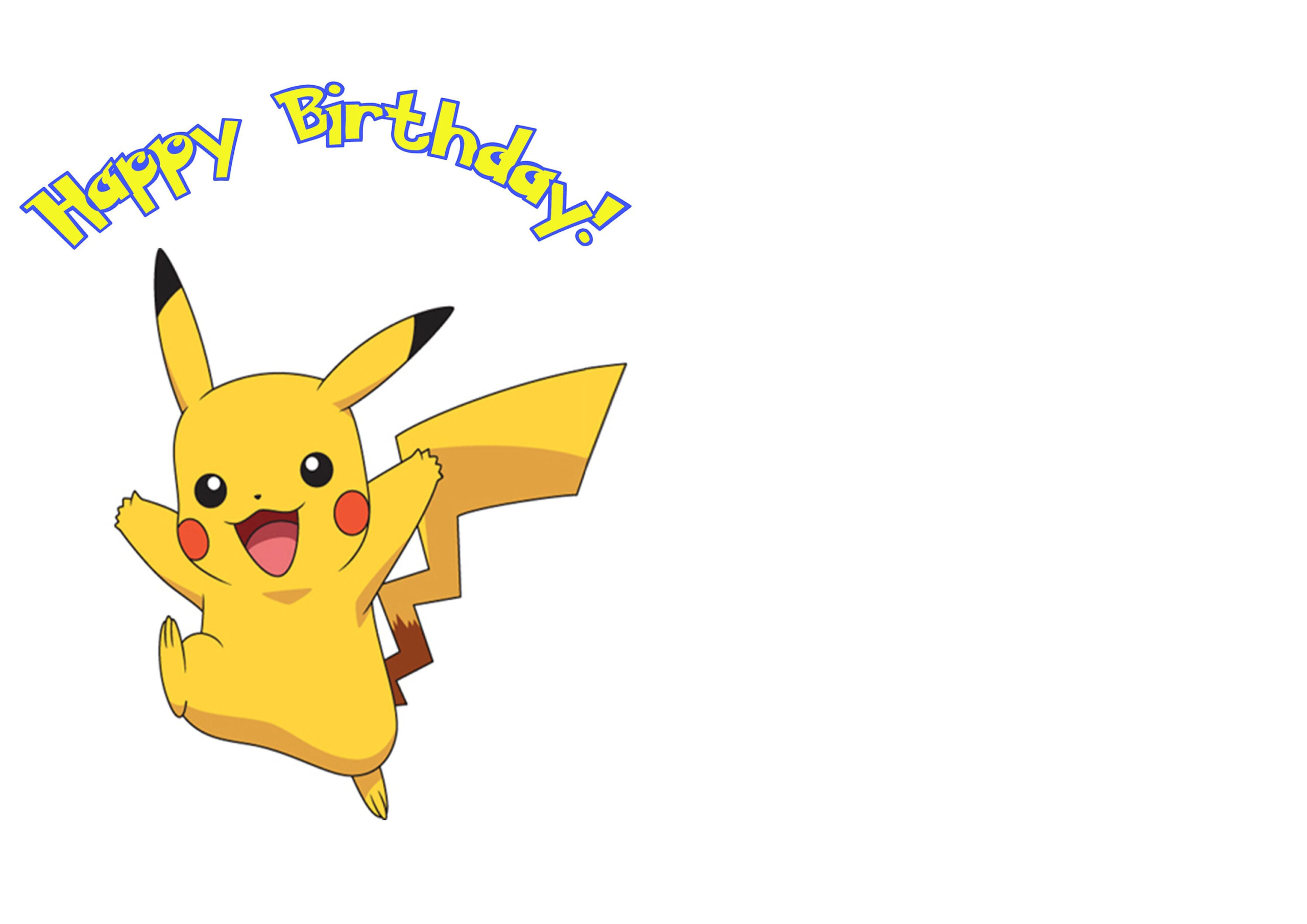 Pikachu Birthday Card - Pokemon Birthday Card - Digital Birthday Card - Download And Print - Personalized Note - Happy Birthday inside Pokemon Happy Birthday Card Printable