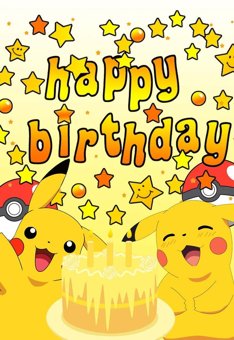 Pikachu Printable Birthday Cards — Printbirthday.cards for Printable Pikachu Birthday Card