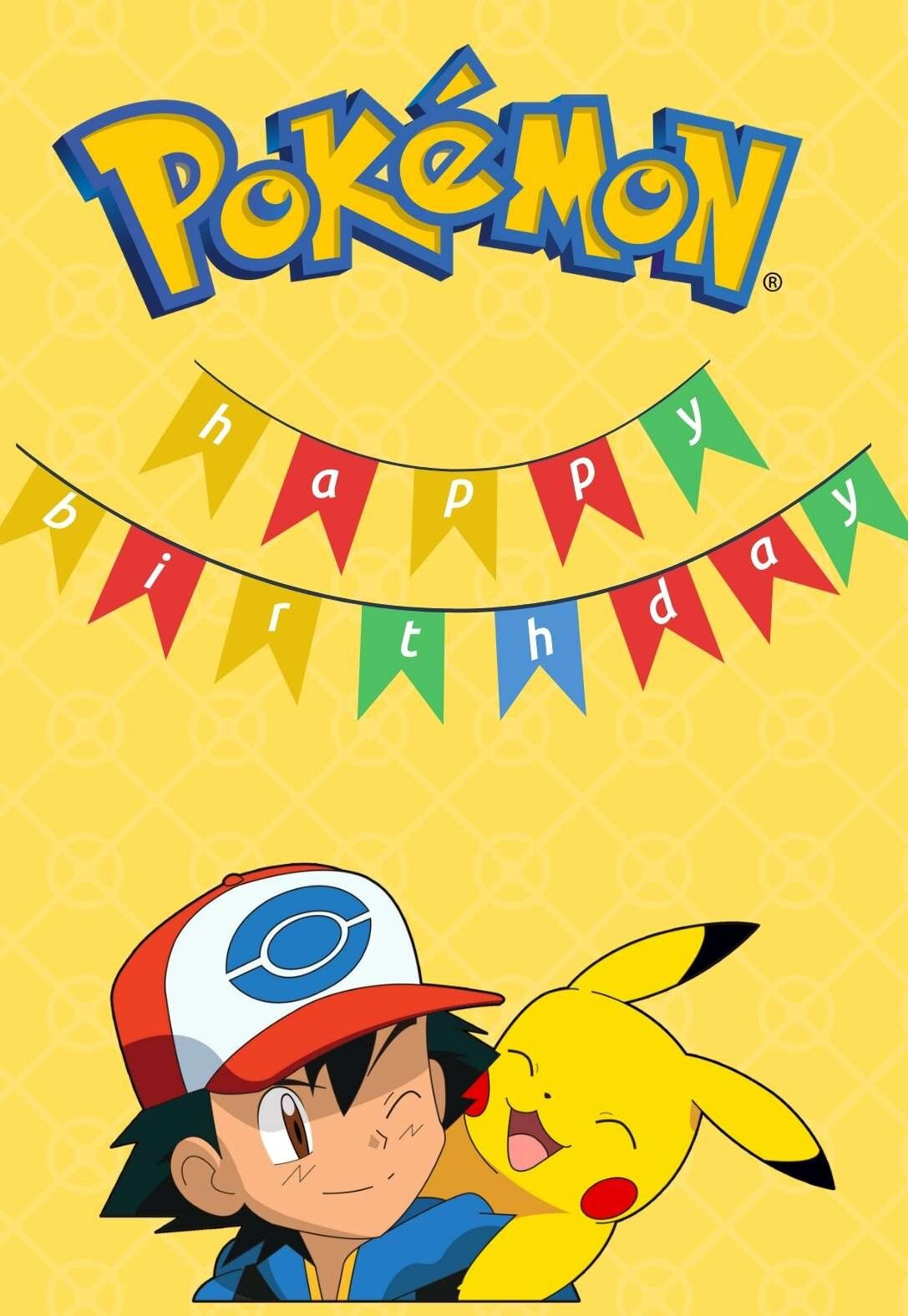 Pikachu Printable Birthday Cards — Printbirthday.cards intended for Free Printable Pokemon Birthday Cards