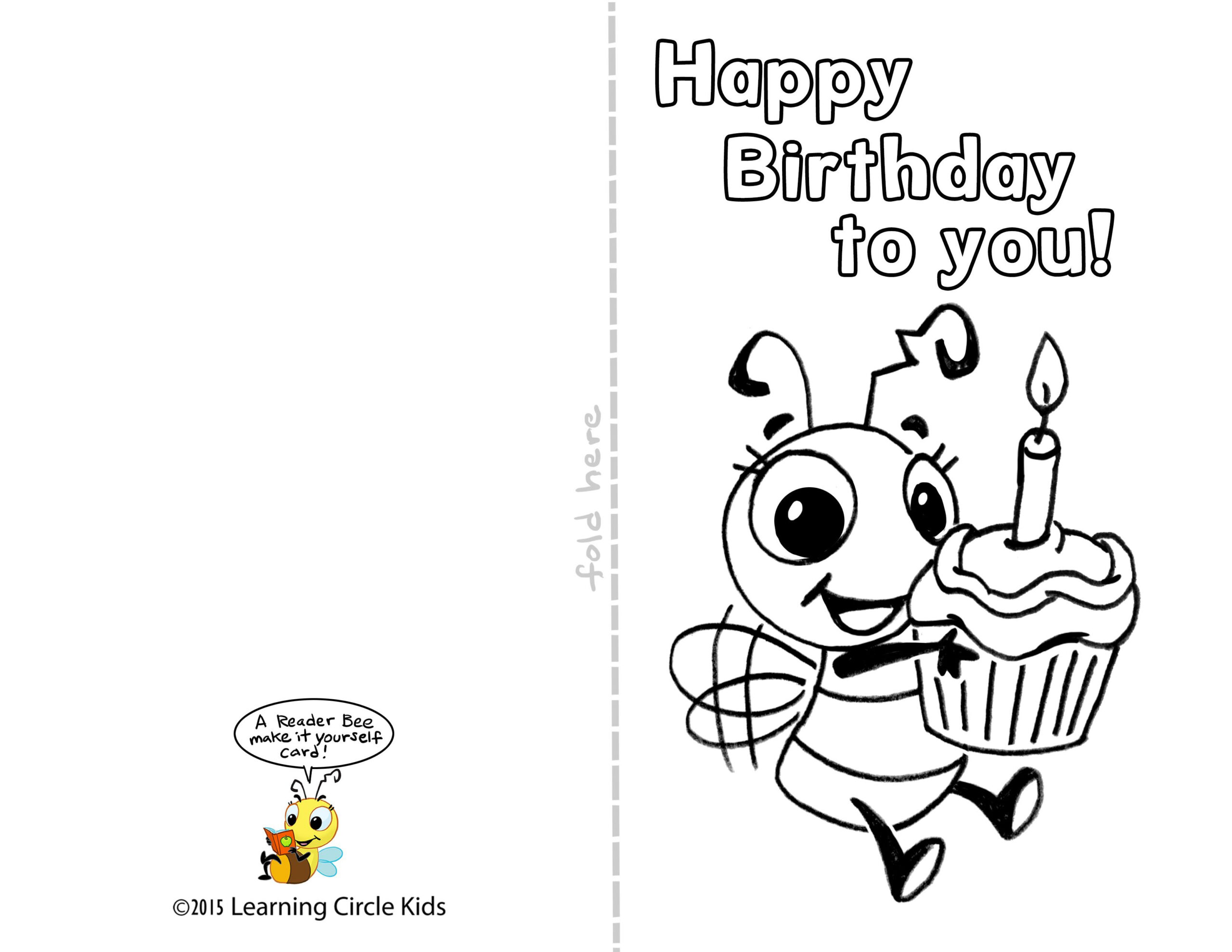 Pin Page inside Free Printable Kids Birthday Cards