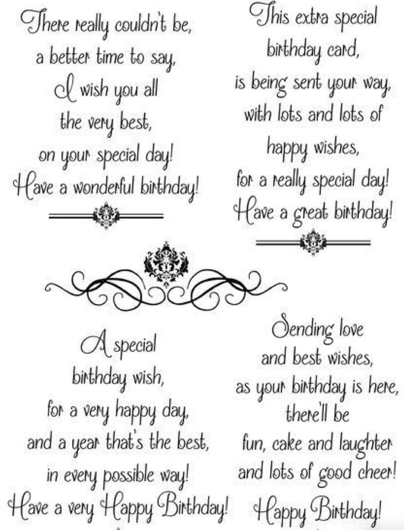 Pin Page intended for Printable Birthday Card Verses