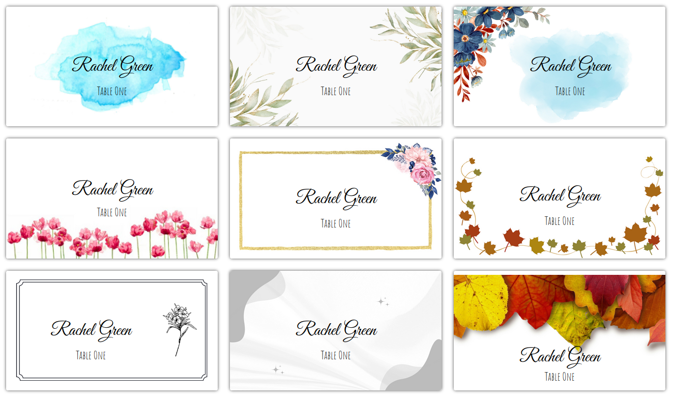 Place Card Me - A Free And Easy Printable Place Card Maker For pertaining to Free Printable Birthday Place Cards Template