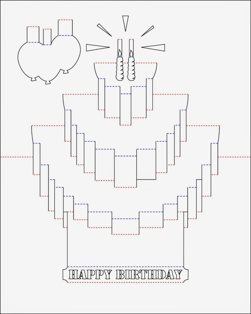 Pop Up Birthday Card Template - Birthday Gallery | Pop Up Card for 3d Birthday Card Template Free Printable