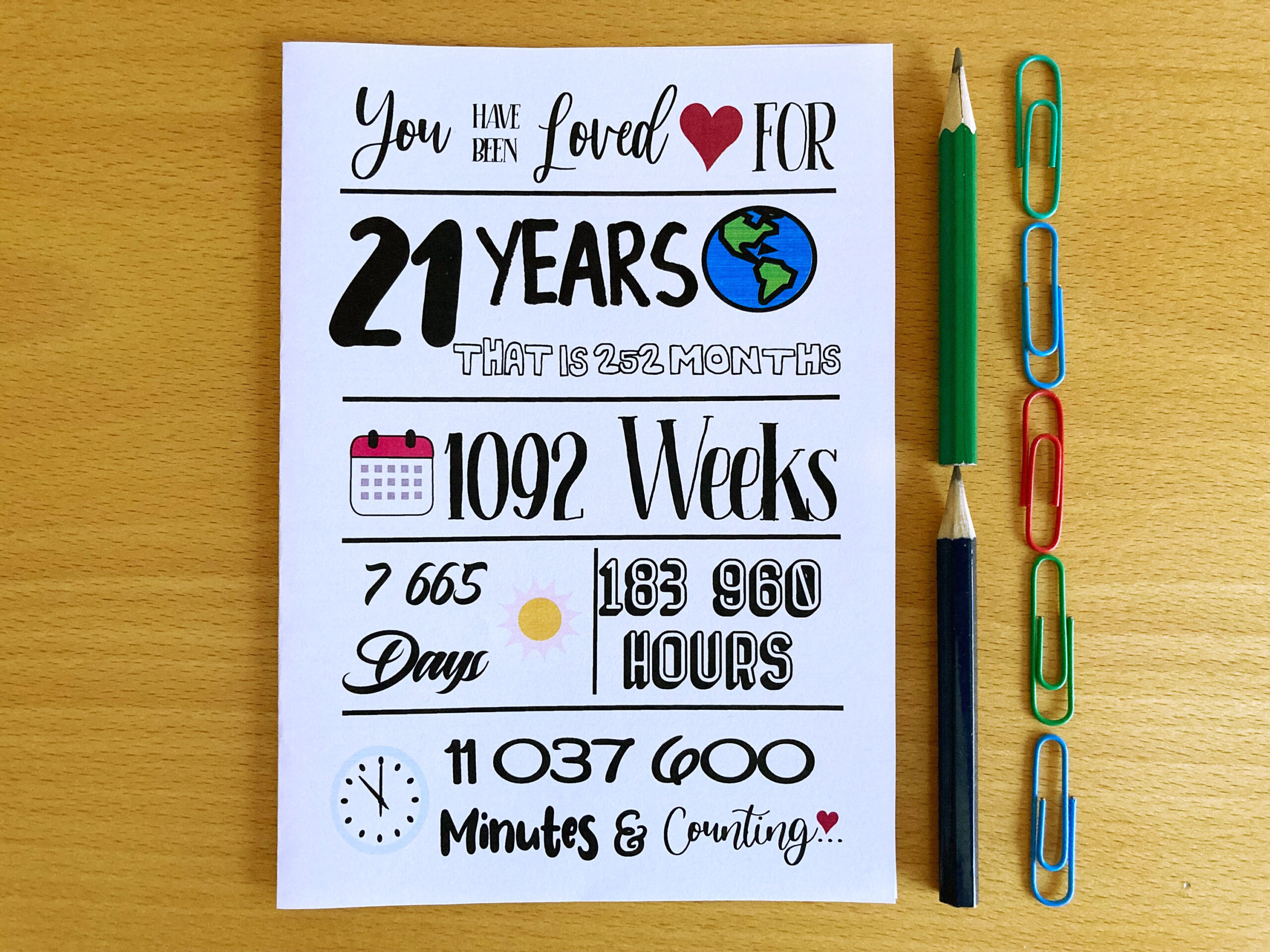 Printable 21St Birthday Card, 21St Birthday, Loved For 21 Years with 21st Birthday Cards Printable Free