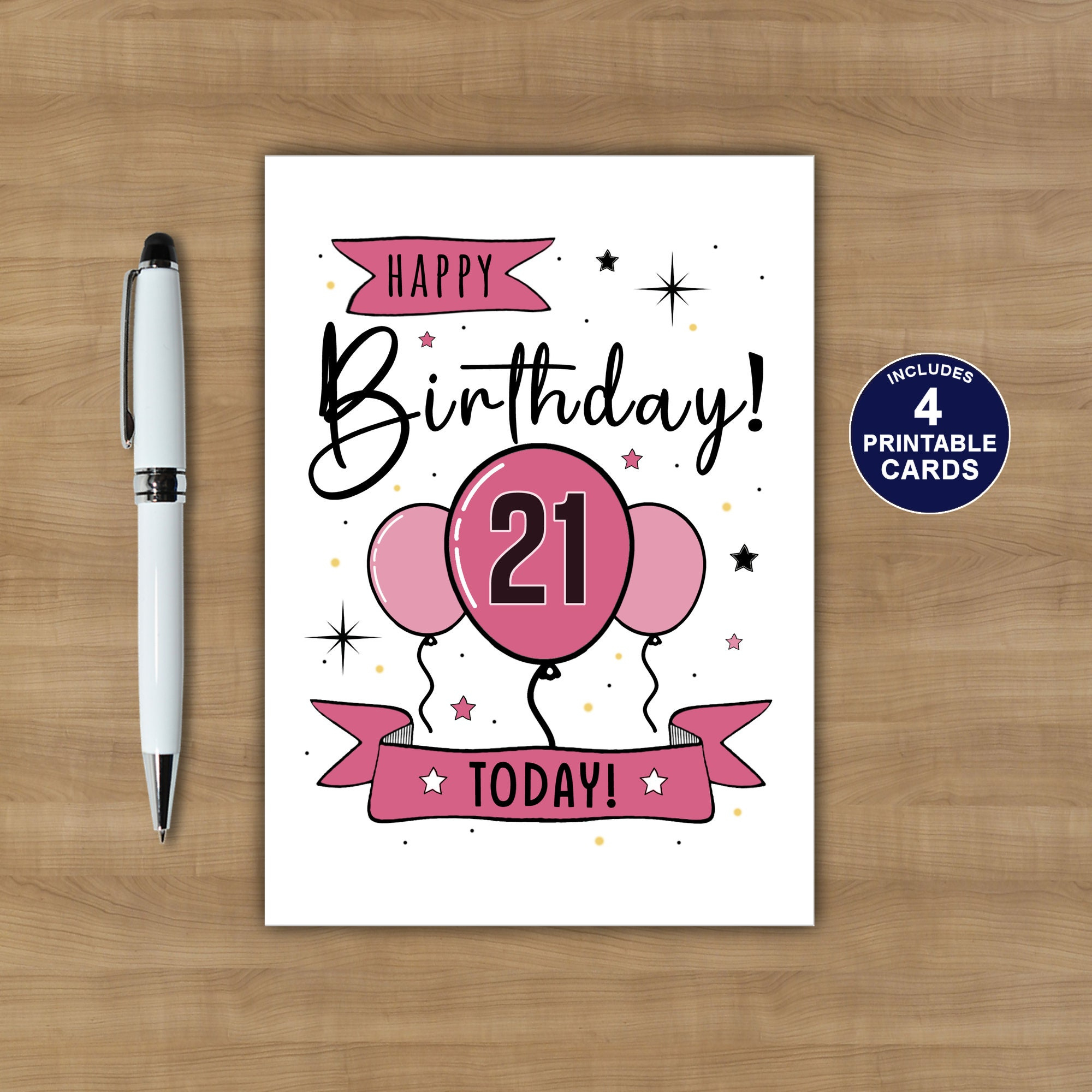 Printable 21St Birthday Card Happy 21St Birthday Card Happy 21St for Printable 21St Birthday Cards