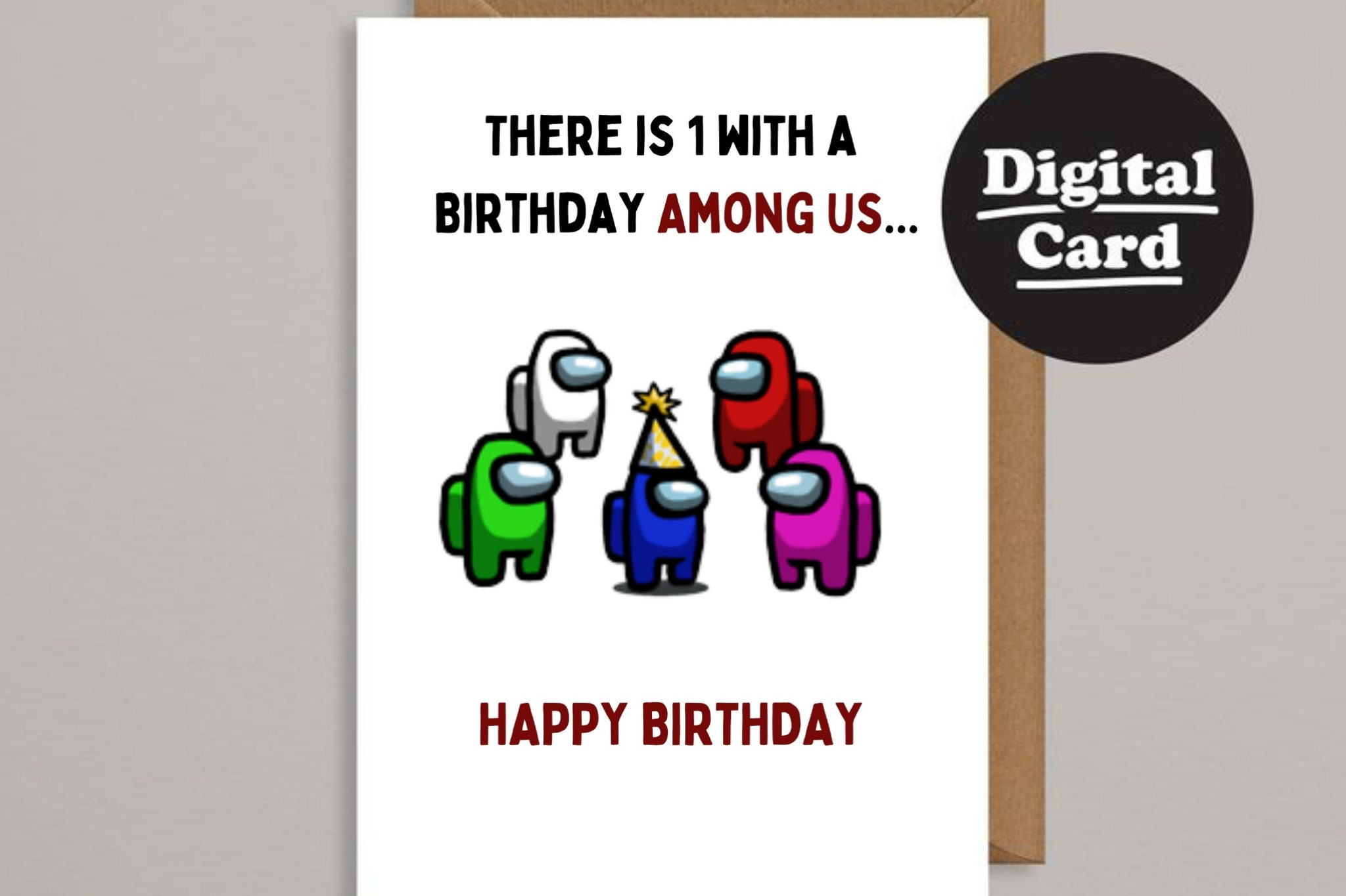 Printable Among Us Birthday Card Among Us Instant Download within Among Us Birthday Card Printable