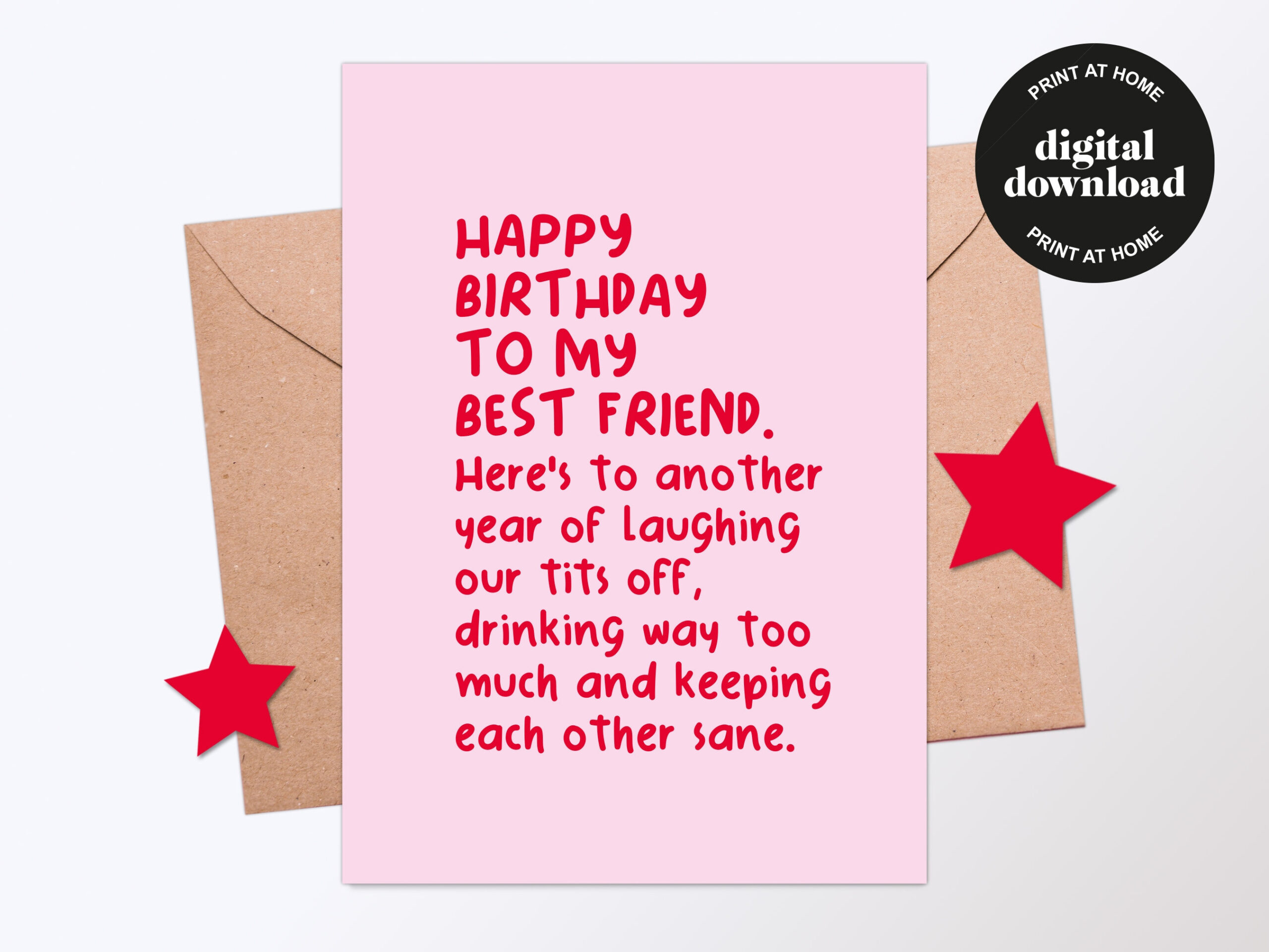 Printable Birthday Card Best Friend Card Happy Birthday Card Funny throughout Best Friend Birthday Cards Printable