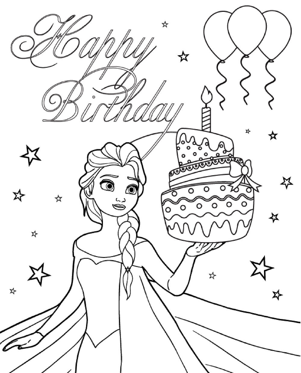 Printable Birthday Card Coloring Pages | 101 Activity pertaining to Disney Princess Printable Birthday Cards