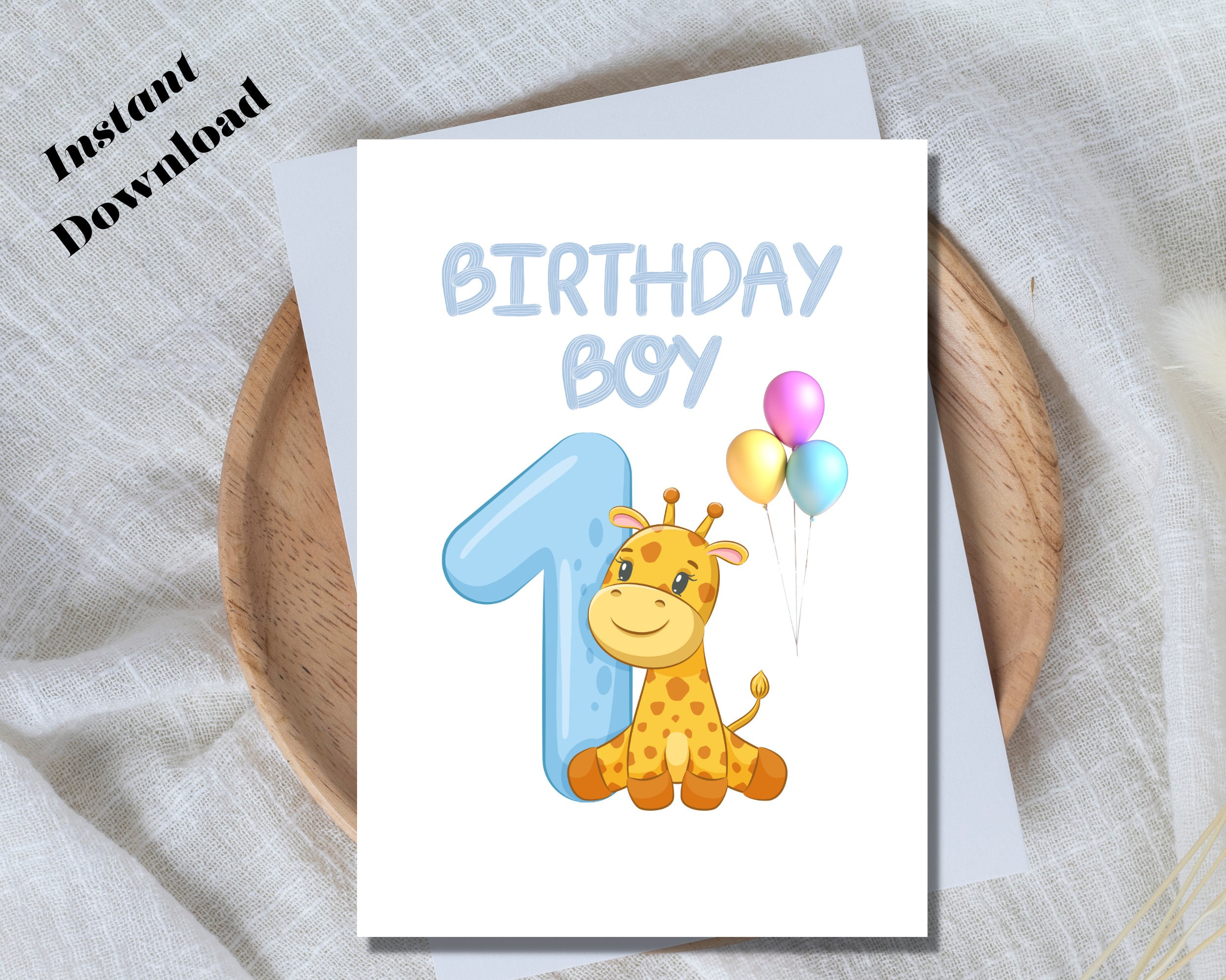 Printable Birthday Card For 1 Year Old Boy - Etsy inside Printable Grandson Birthday Cards