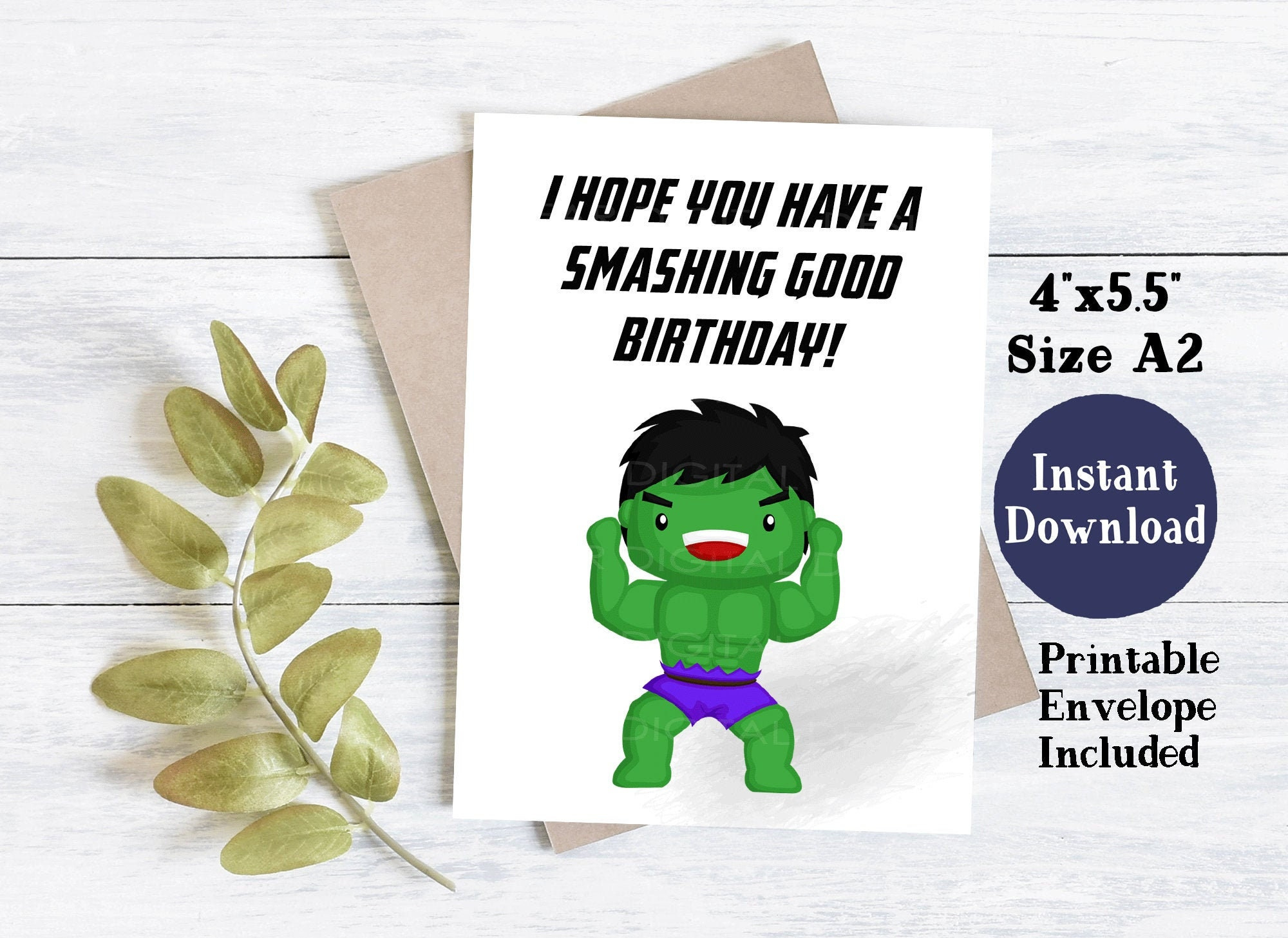 Printable Birthday Card For Boys Printable Birthday Card Birthday for Hulk Birthday Card Printable