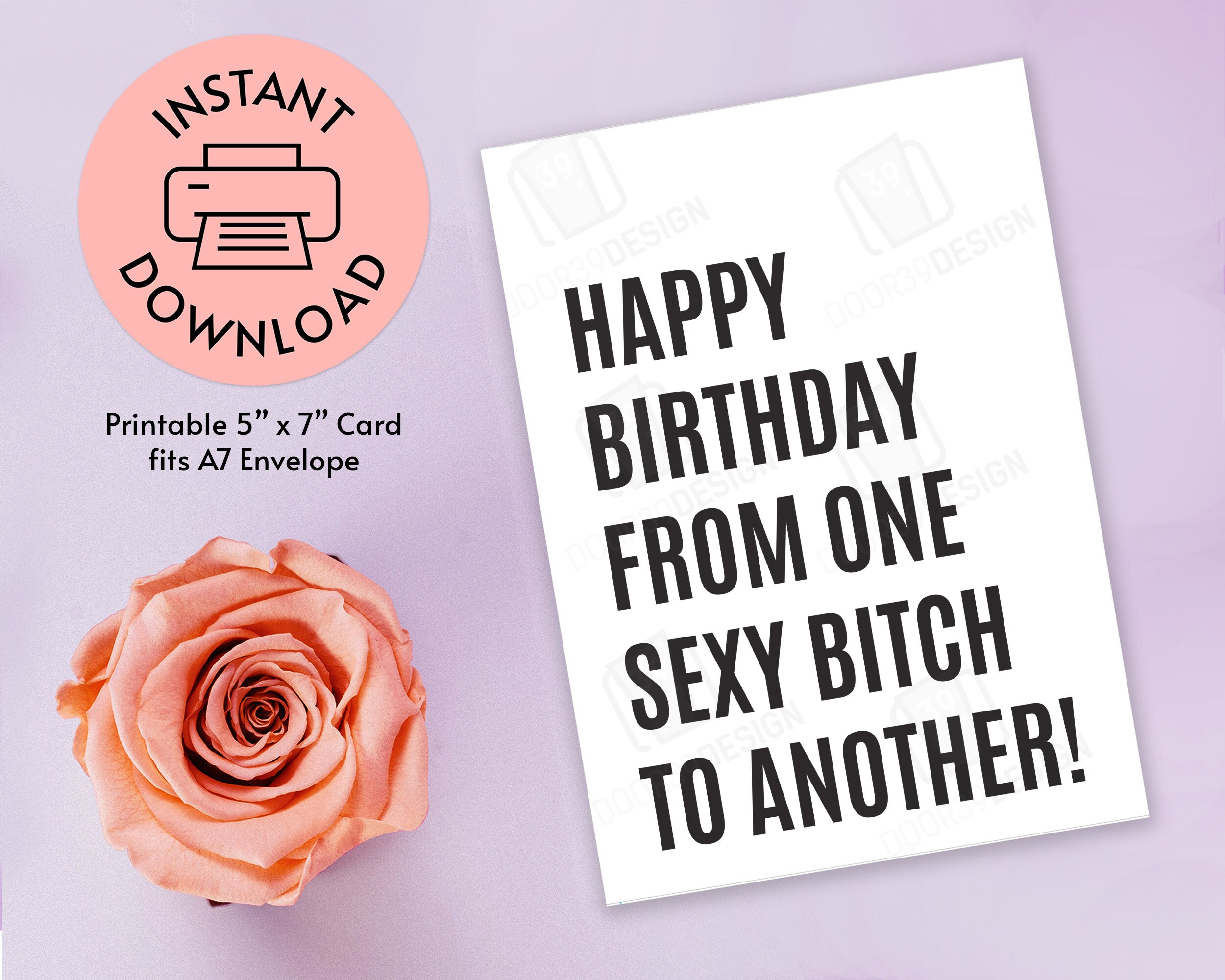 Printable Birthday Card For Her Happy Birthday From One Sexy Bitch pertaining to Printable Sexy Birthday Cards