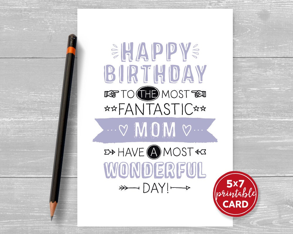 Printable Birthday Card For Mom Happy Birthday To The Most in Birthday Card Printable Mom