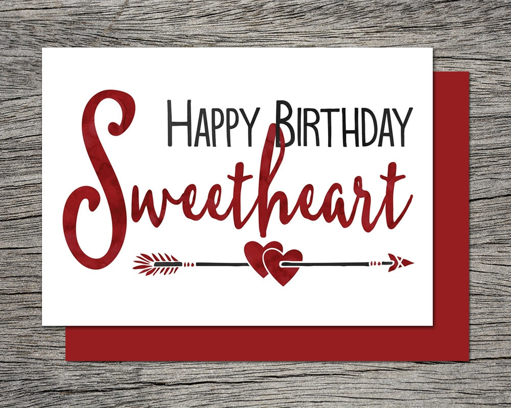 Printable Birthday Card Happy Birthday Sweetheart Wife Birthday pertaining to Birthday Card For Girlfriend Printable