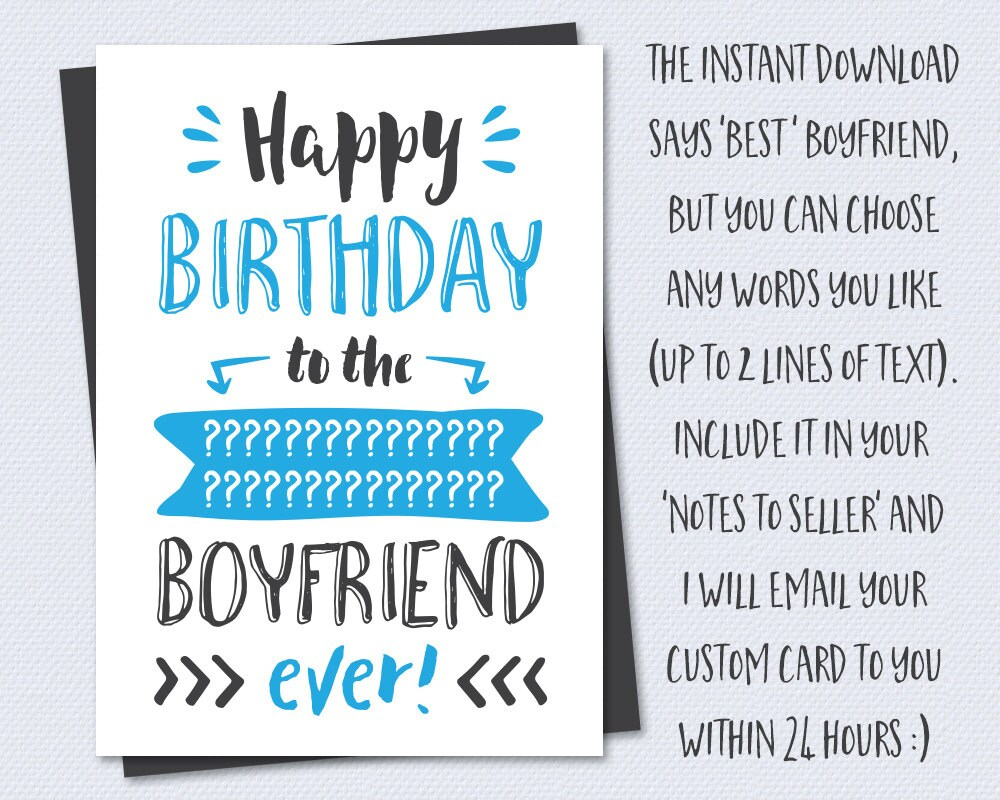 Printable Birthday Card Happy Birthday To The Best Boyfriend Ever pertaining to Printable Happy Birthday Cards For Boyfriend