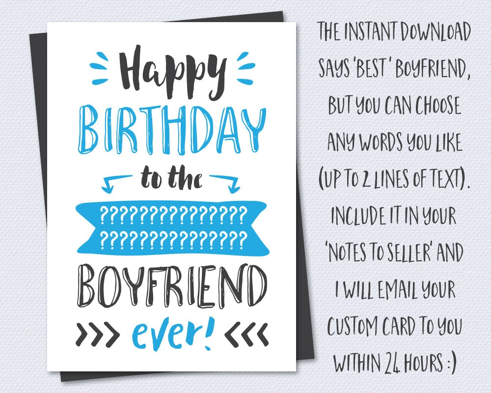 Printable Birthday Card Happy Birthday To The Best Boyfriend Ever within Boyfriend Birthday Card Printable