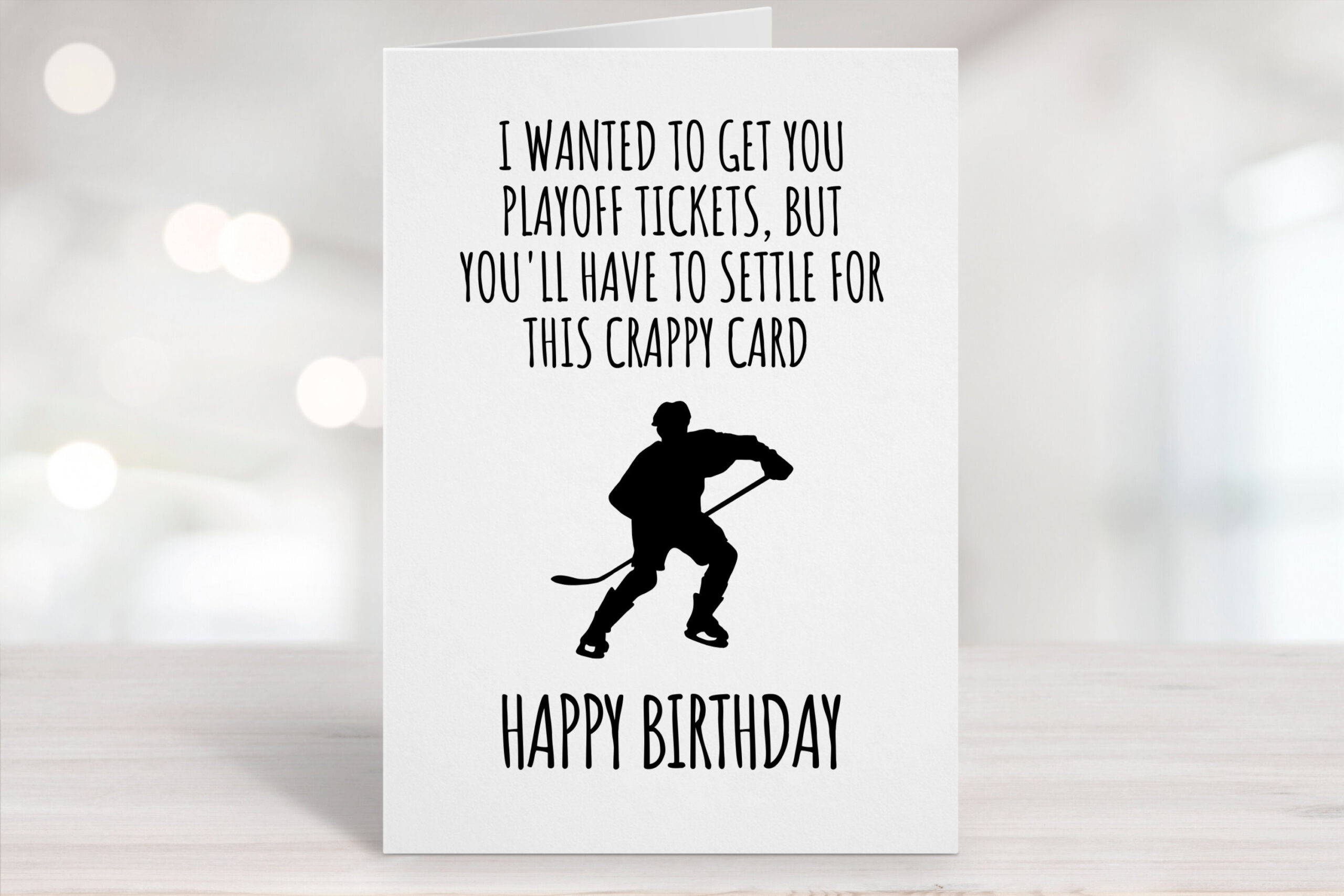 Printable Birthday Card, Hockey Birthday Card, Downloadable Card intended for Hockey Birthday Cards Free Printable