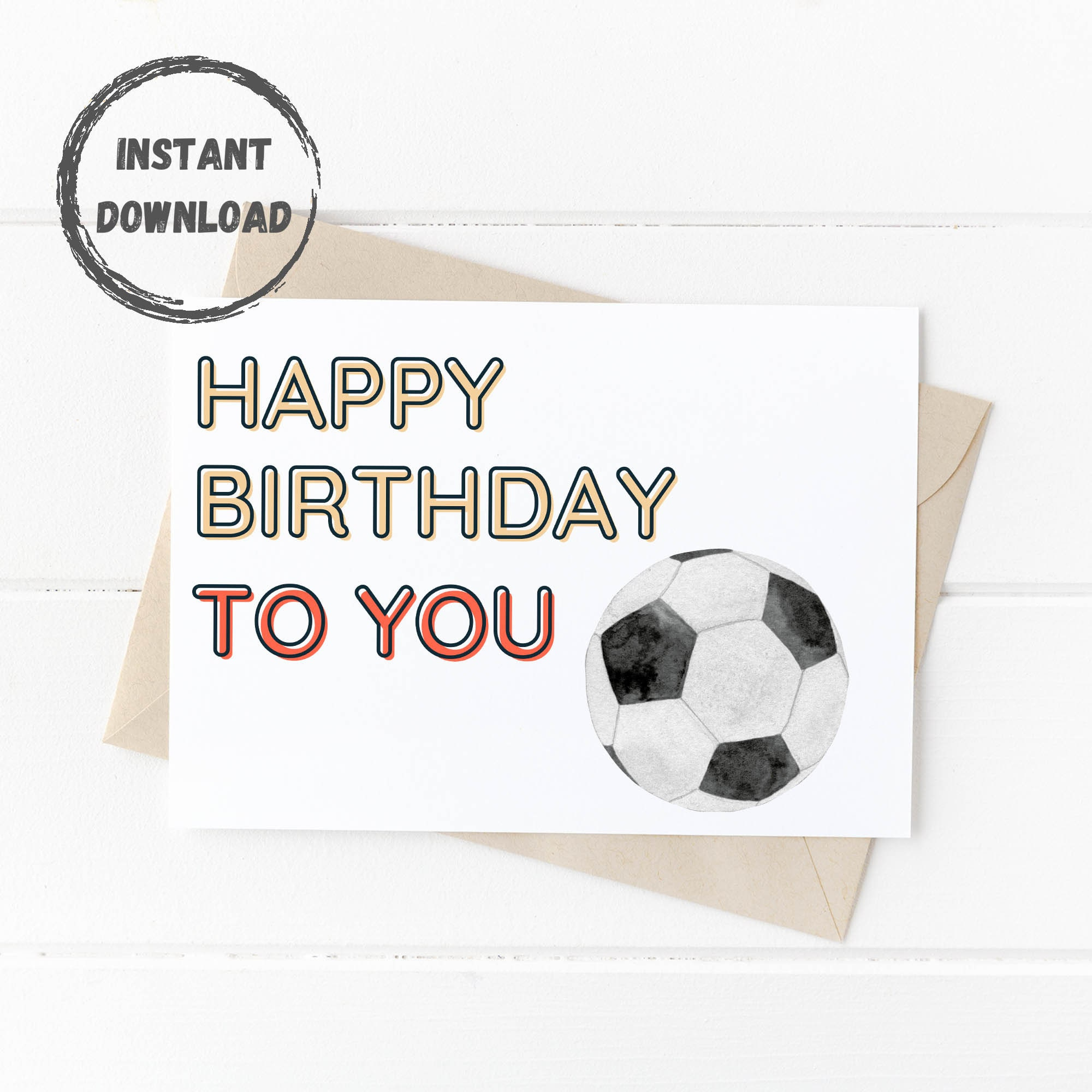 Printable Birthday Card, Soccer Happy Birthday Card, Soccer Player with Free Printable Football Birthday Cards