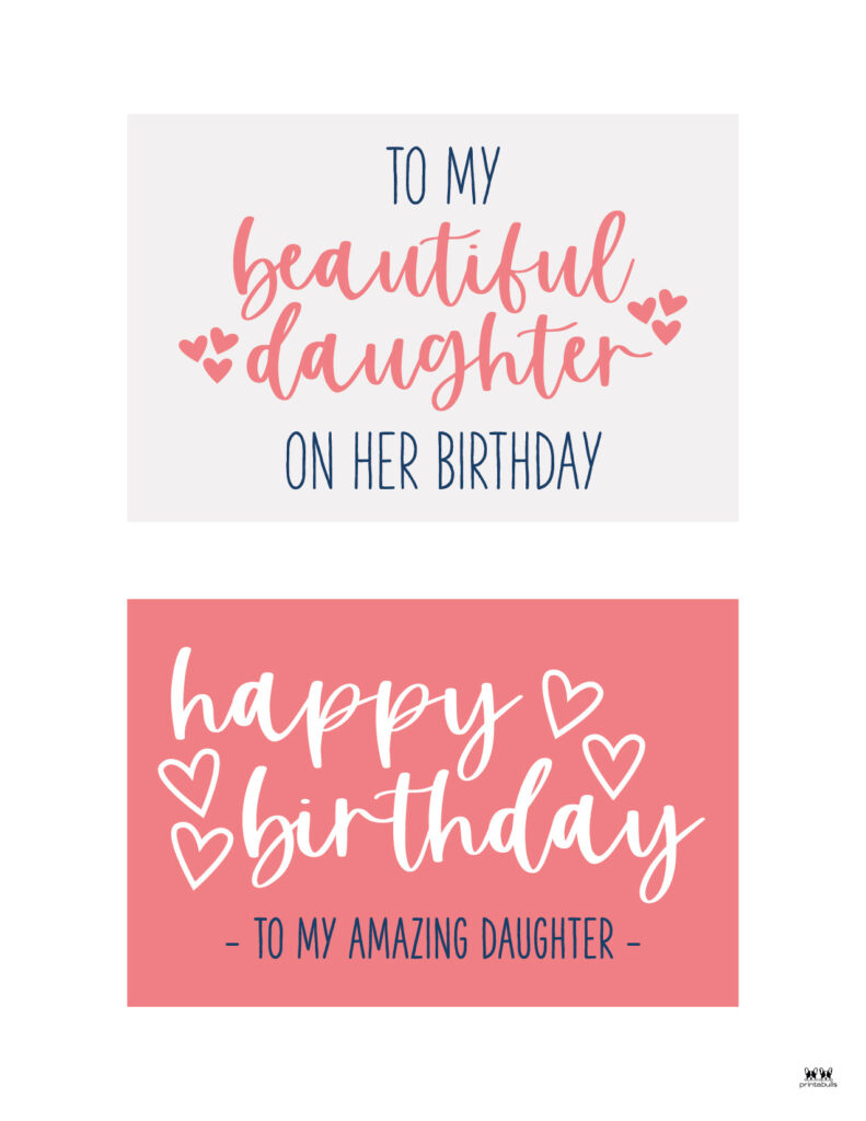 Printable Birthday Cards - 110 Free Birthday Cards | Printabulls in Printable Birthday Cards Daughter