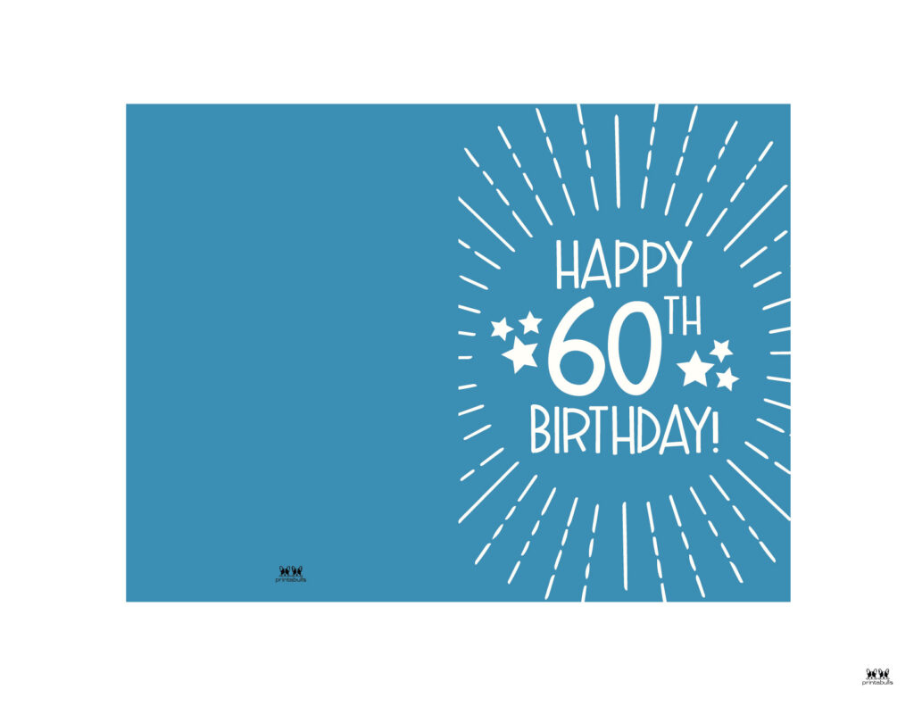 60th Birthday Cards Printable Free