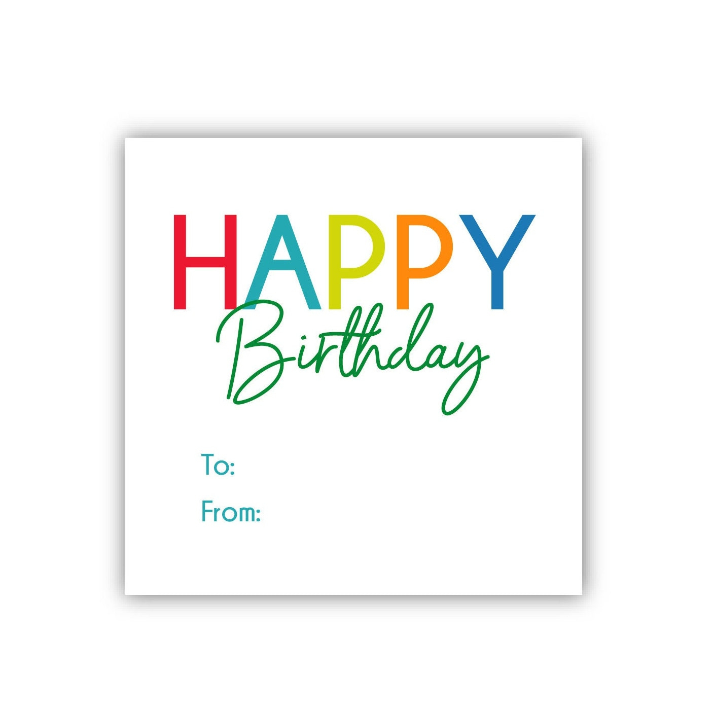 Printable Birthday Gift Tag Happy Birthday Gift Card Instant pertaining to Happy Birthday Gift Card Printable