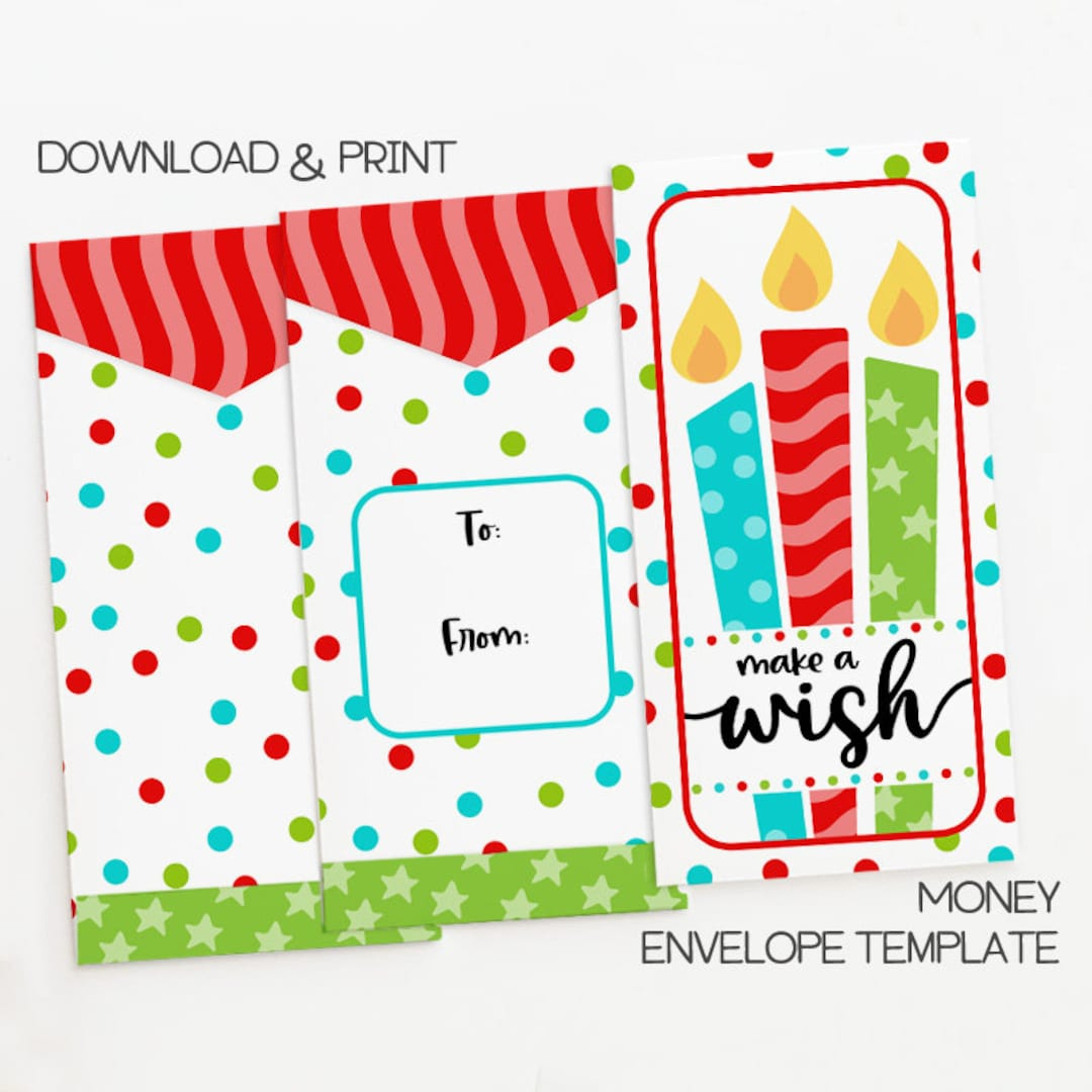 Printable Birthday Money Gift Envelope / Instant Download Pdf - Etsy with Printable Birthday Cards and Envelopes