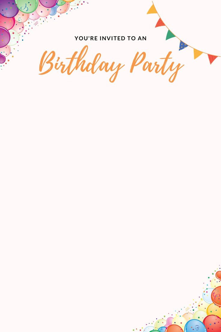 Printable Birthday Party Invitation Card Blank Template Free Pdf pertaining to Birthday Card Invitations Printable