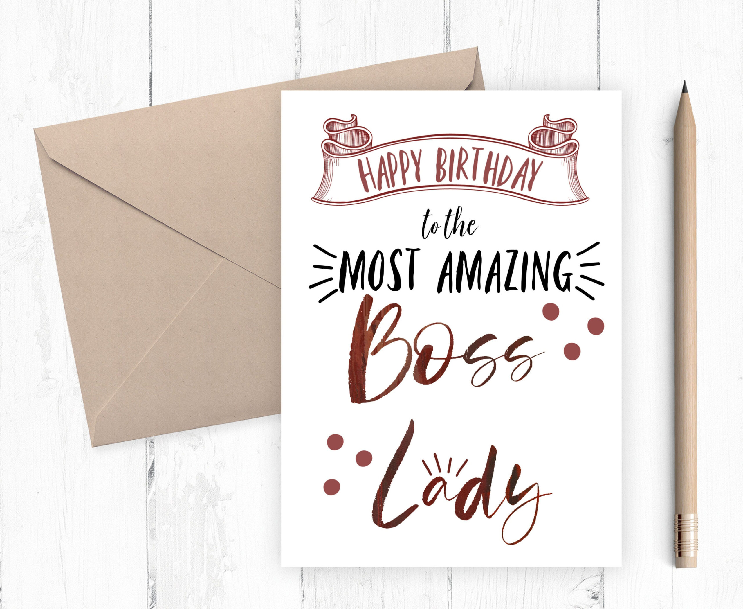 Printable Card, Happy Birthday To The Most Amazing Boss Lady, Boss for Printable Birthday Cards For Boss