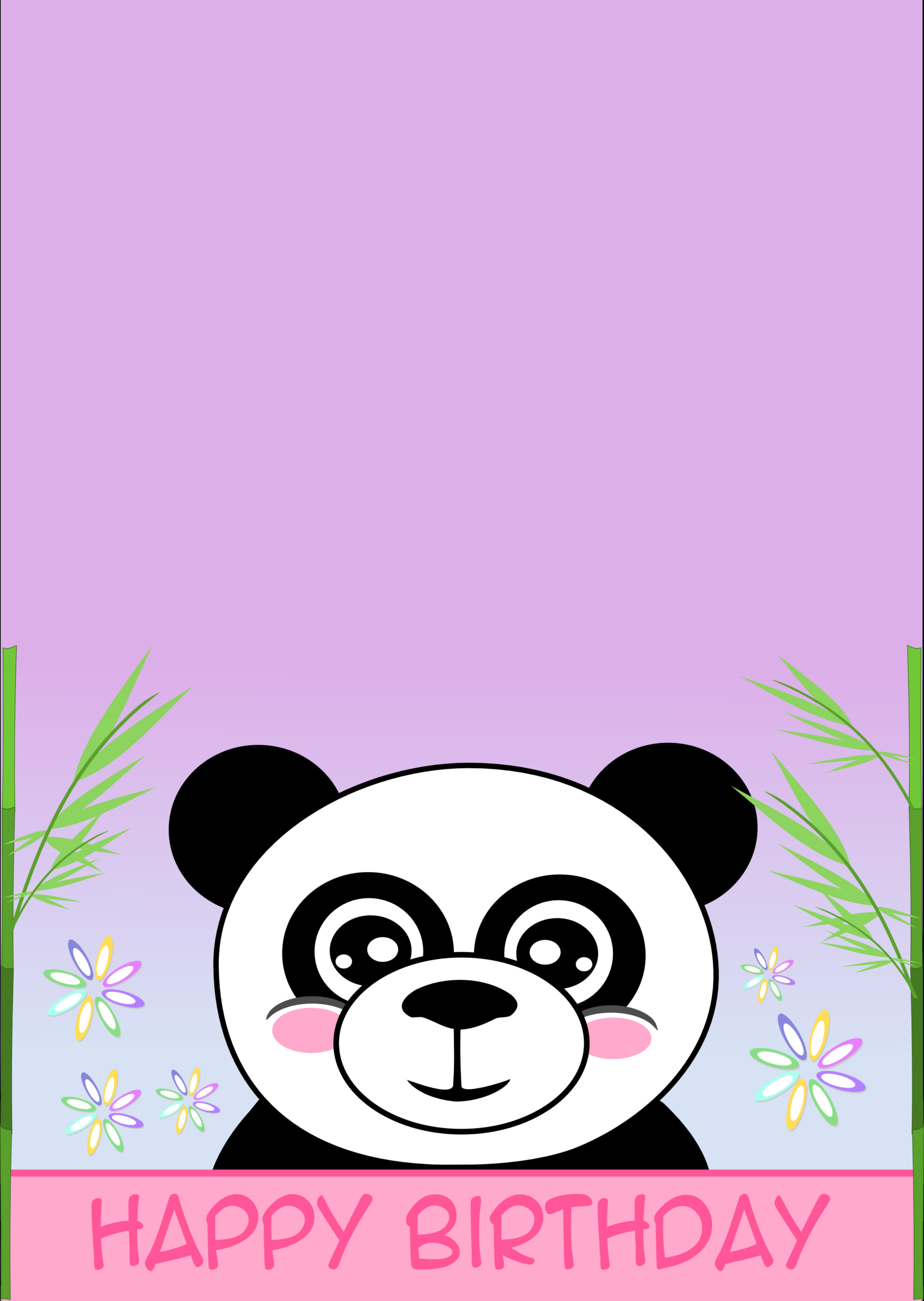 Printable Cards in Printable Panda Birthday Card