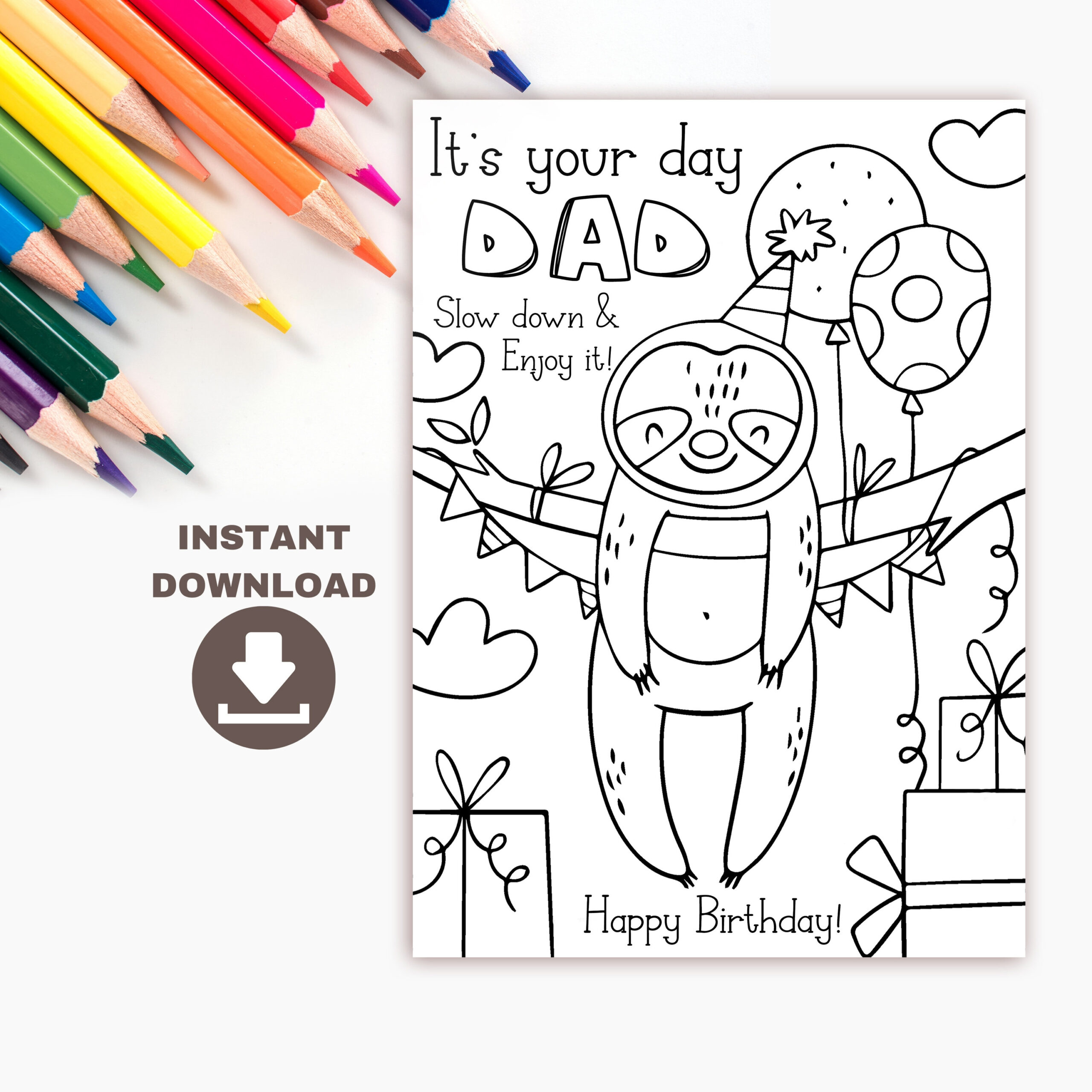 Printable Coloring Birthday Card For Dad. Funny Dad Coloring Card intended for Funny Printable Birthday Cards For Dad