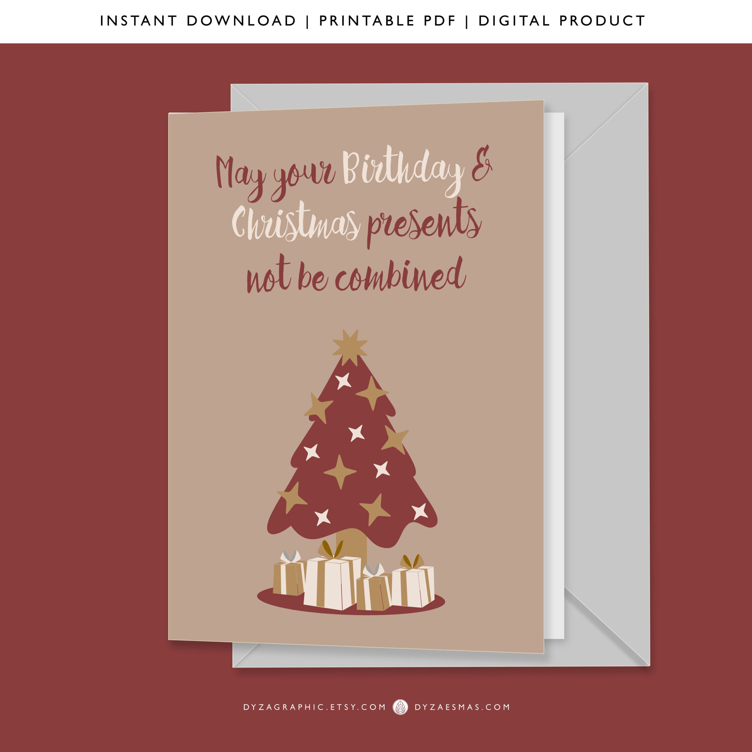 Printable December Birthday Christmas Greeting Card With Freebie intended for Printable Christmas Birthday Cards