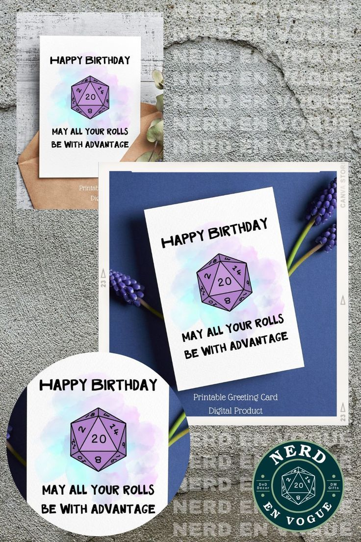 Printable Dnd Birthday Card For Dungeons And Dragons Player Gift regarding Dungeons and Dragons Printable Birthday Card