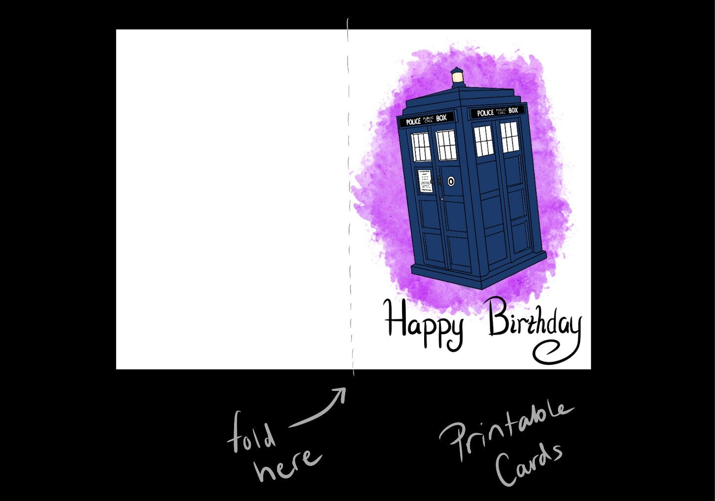 Printable Doctor Who Tardis Birthday Card - Etsy Uk within Dr Who Birthday Card Printable