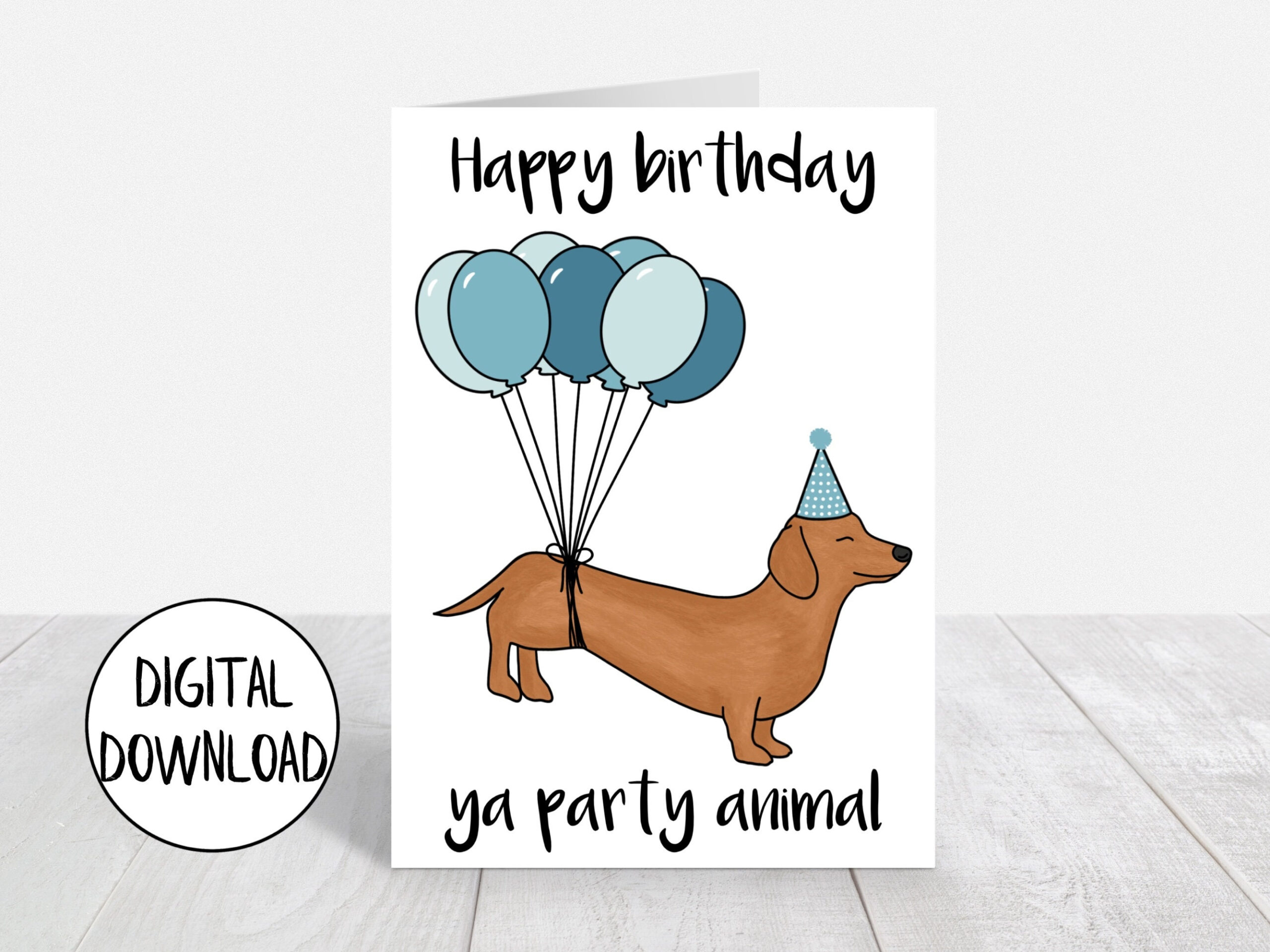 Printable Dog Birthday Card, Funny Dog Birthday Card, Dachshund regarding Printable Birthday Cards Dogs