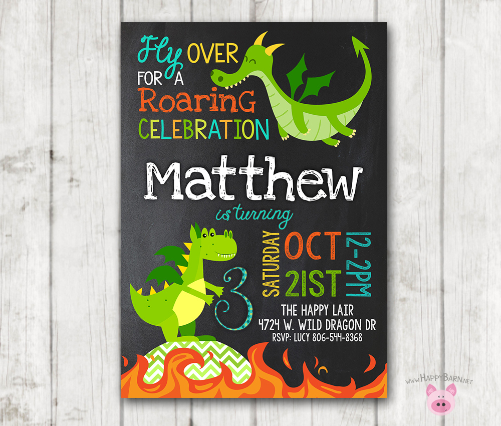 Printable Dragon Birthday Invitations within Free Printable Dragon Birthday Card