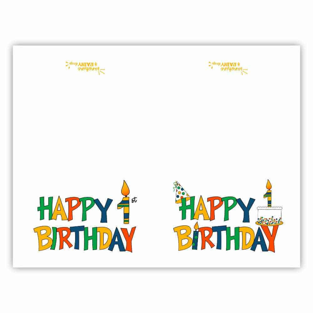 Printable First Birthday Card - Sunshine And Rainy Days for 1St Birthday Card Printable Free