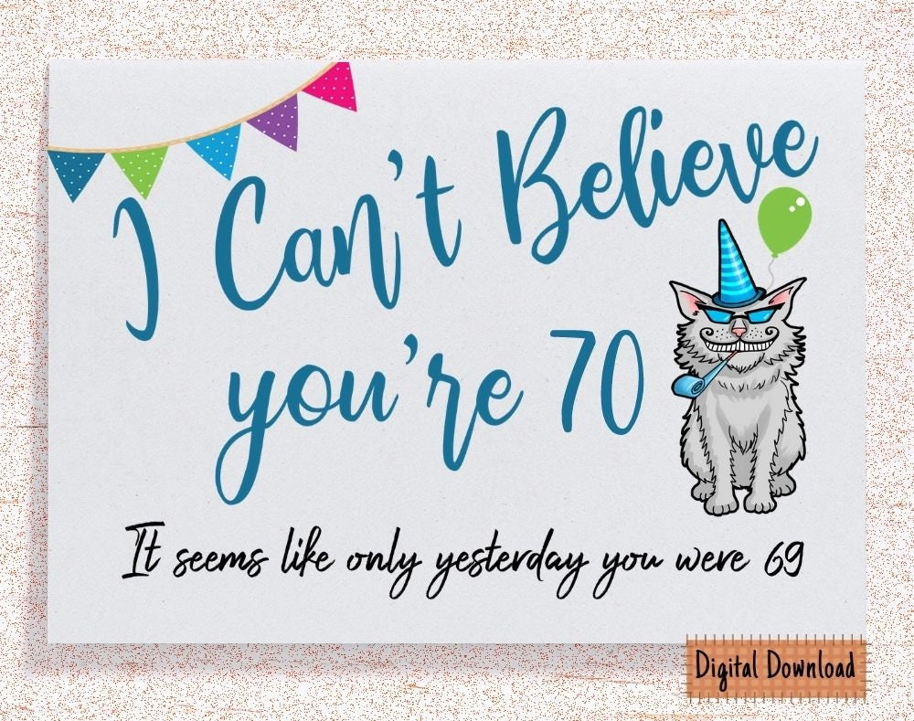 Printable Funny 70Th Birthday Card For Her, Sarcastic Birthday within Printable Funny 70Th Birthday Cards