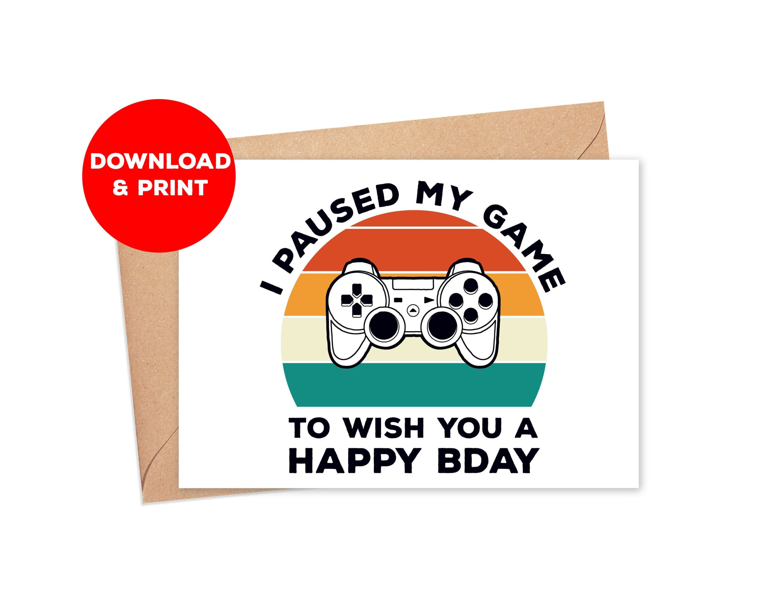 Printable Gamer Birthday Card / Video Game Birthday Card / Gaming for Video Game Birthday Cards Printable