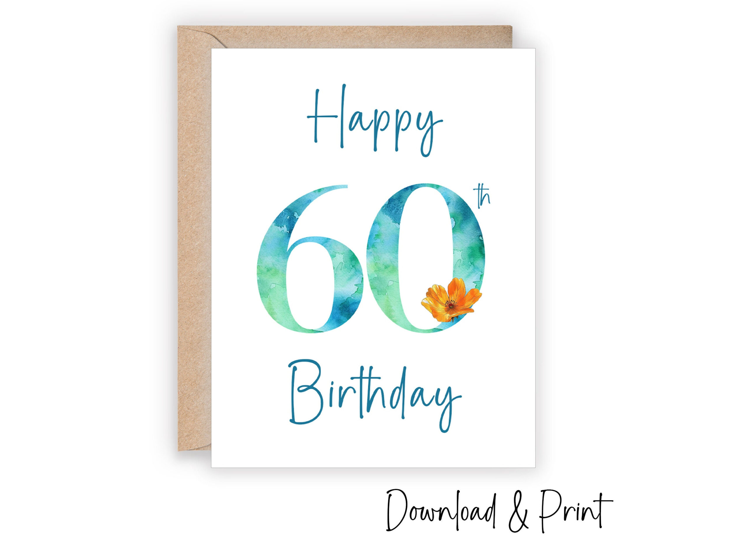 Printable Happy 60Th Birthday Card, Celebrate A 60Th Birthday for 60th Birthday Greeting Cards Free Printable