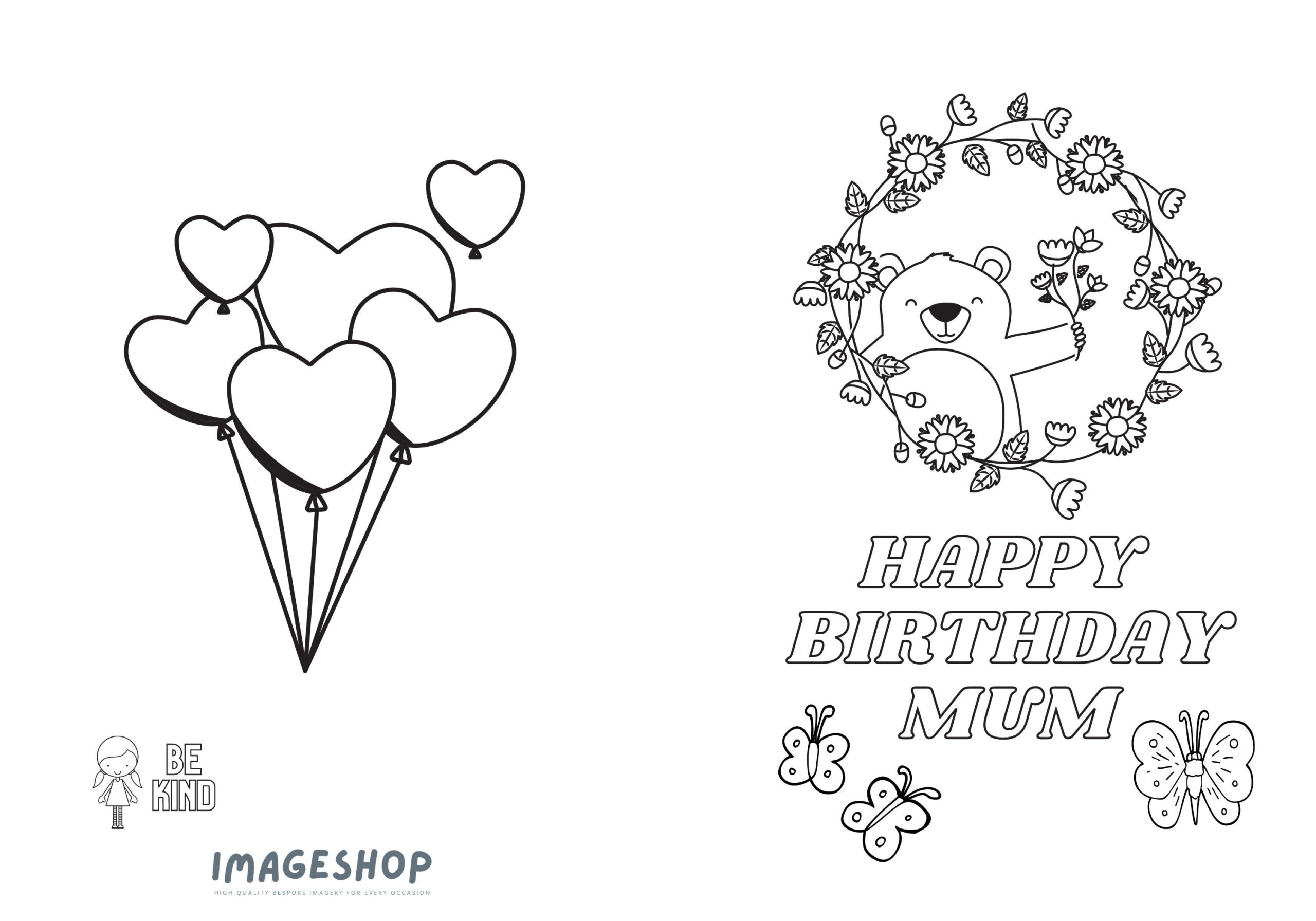 Printable Happy Birthday Mom/Mum Colouring In Card, Printable in Birthday Cards For Mom Printable Coloring