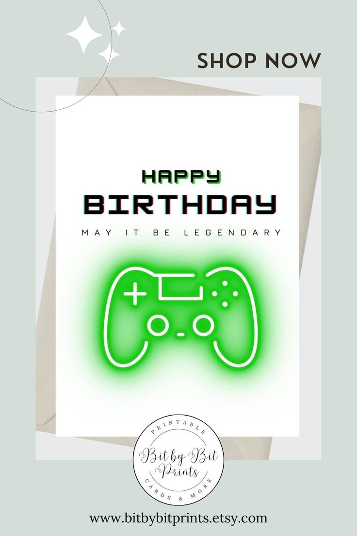 Printable Happy Birthday Video Game Controller Card, Gamer inside Video Game Birthday Cards Printable