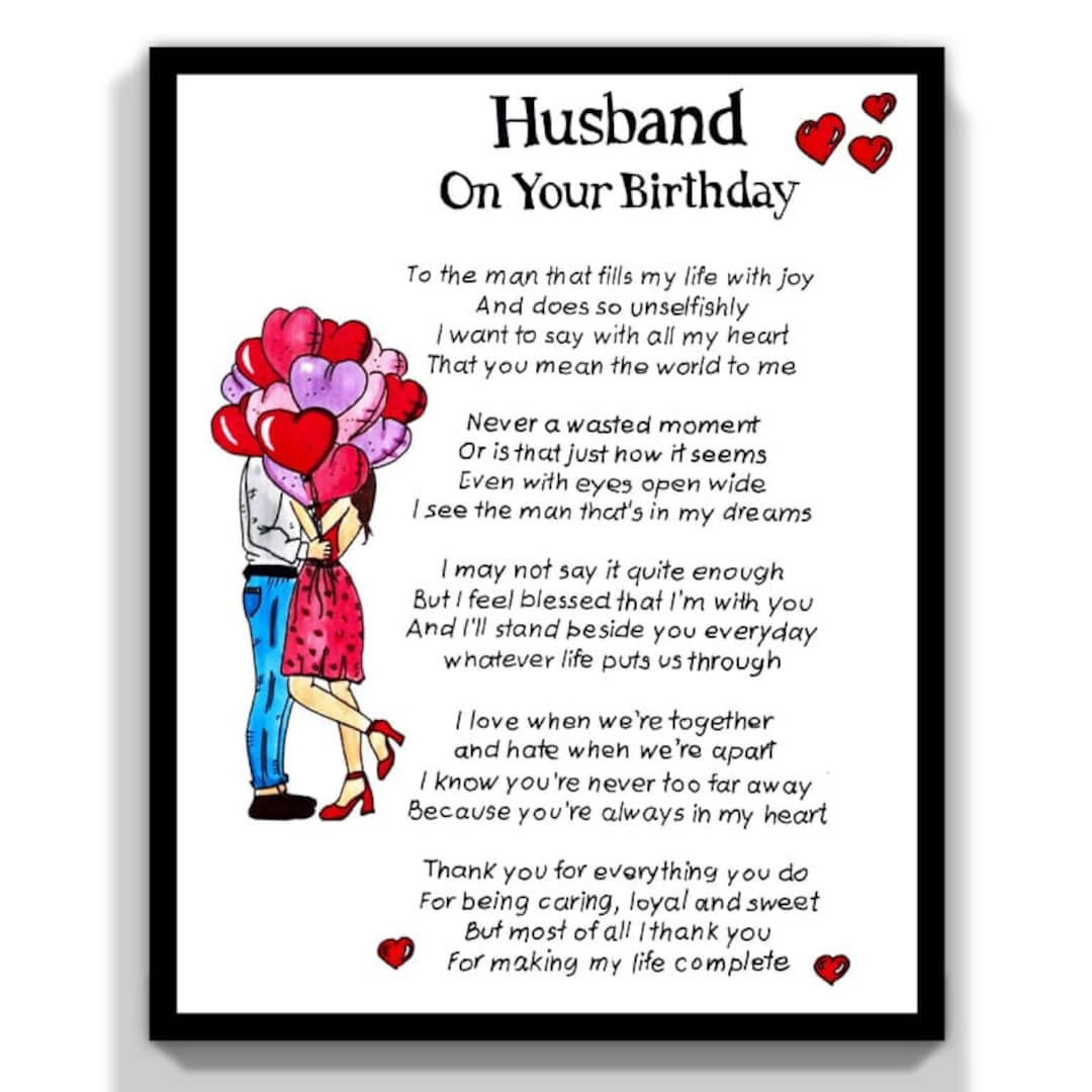 Printable Husband Birthday Card Gift. To My Husband Card For Birthday. Romantic Message Card For Husband. I Love You Card. - Etsy inside Printable Birthday Cards For Husband Free