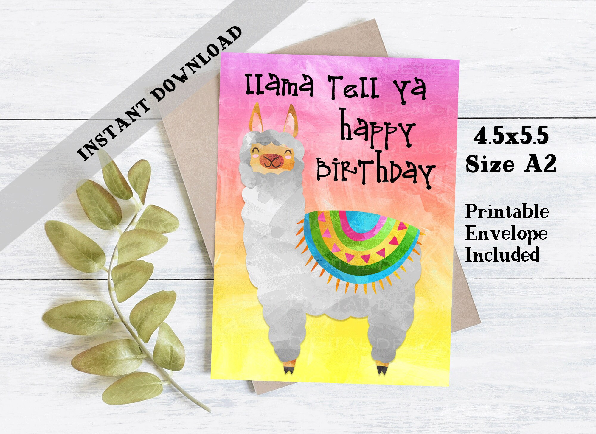 Printable Llama Birthday Card Printable Birthday Card Llama intended for Llama Birthday Card Printable