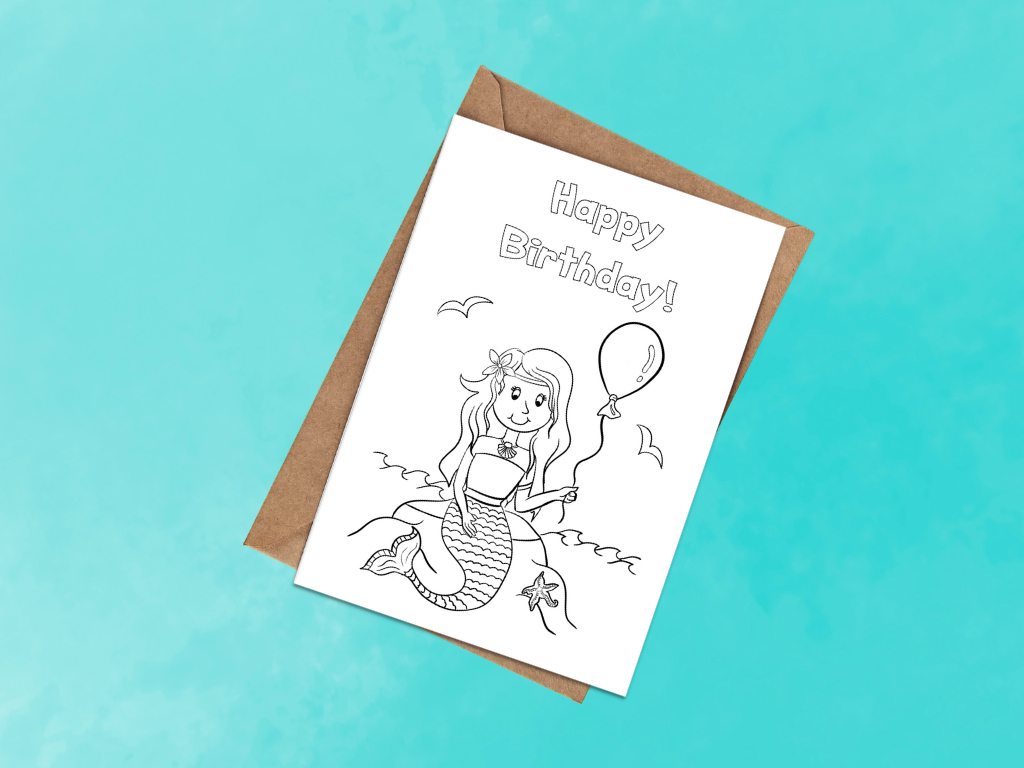 Printable Mermaid Birthday Card inside Free Printable Mermaid Birthday Cards