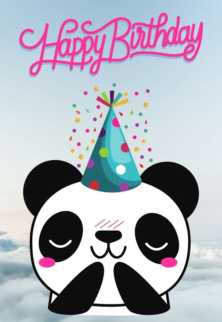 Printable Panda Birthday Cards — Printbirthday.cards for Printable Panda Birthday Card