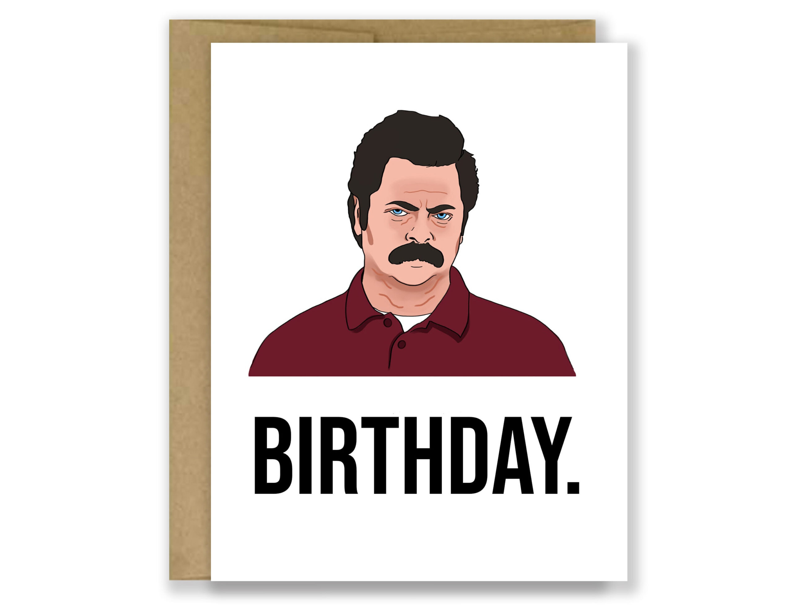 Printable Ron Swanson Birthday Card, Parks And Recreation Card with Ron Swanson Birthday Card Printable