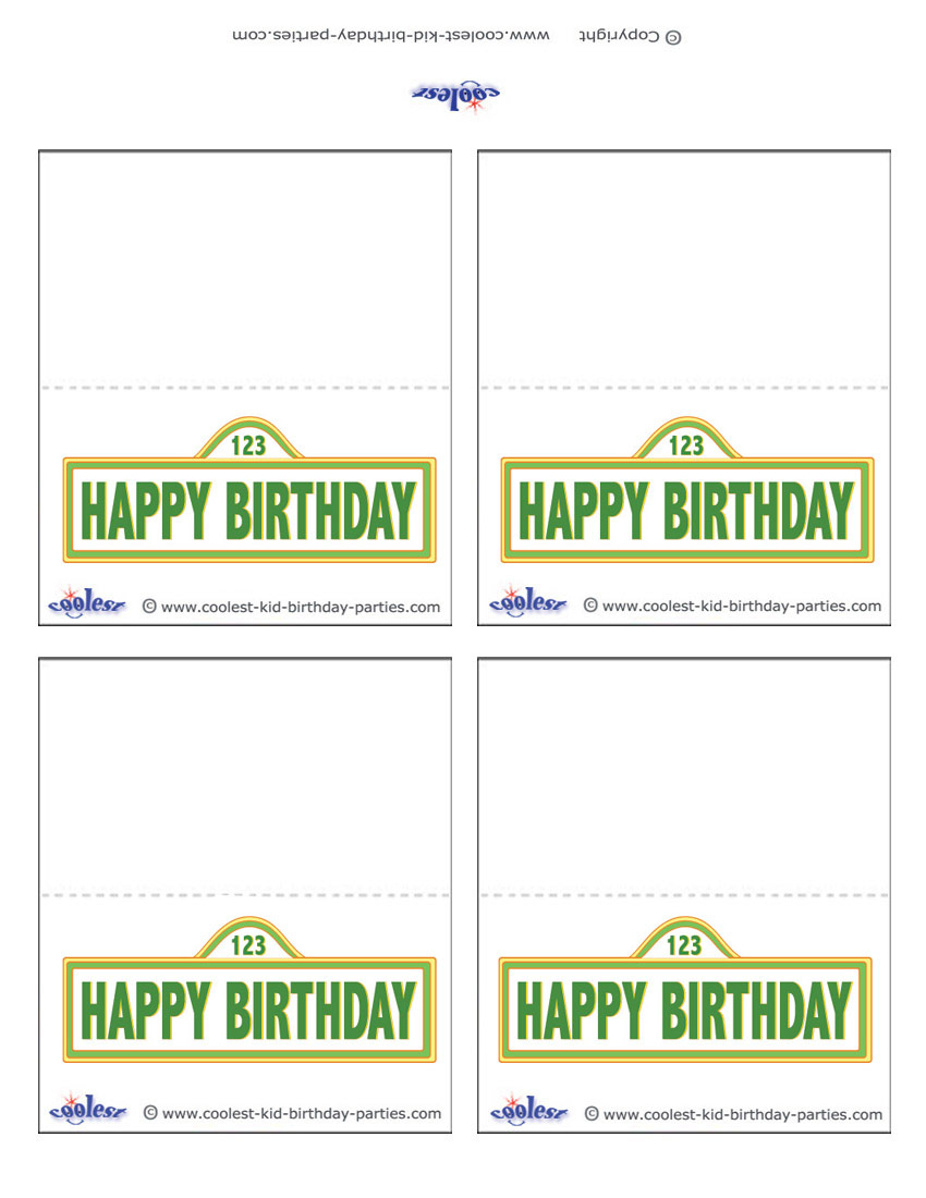 Printable Sesame Street Sign Placecards - Coolest Free Printables pertaining to Birthday Place Cards Printable