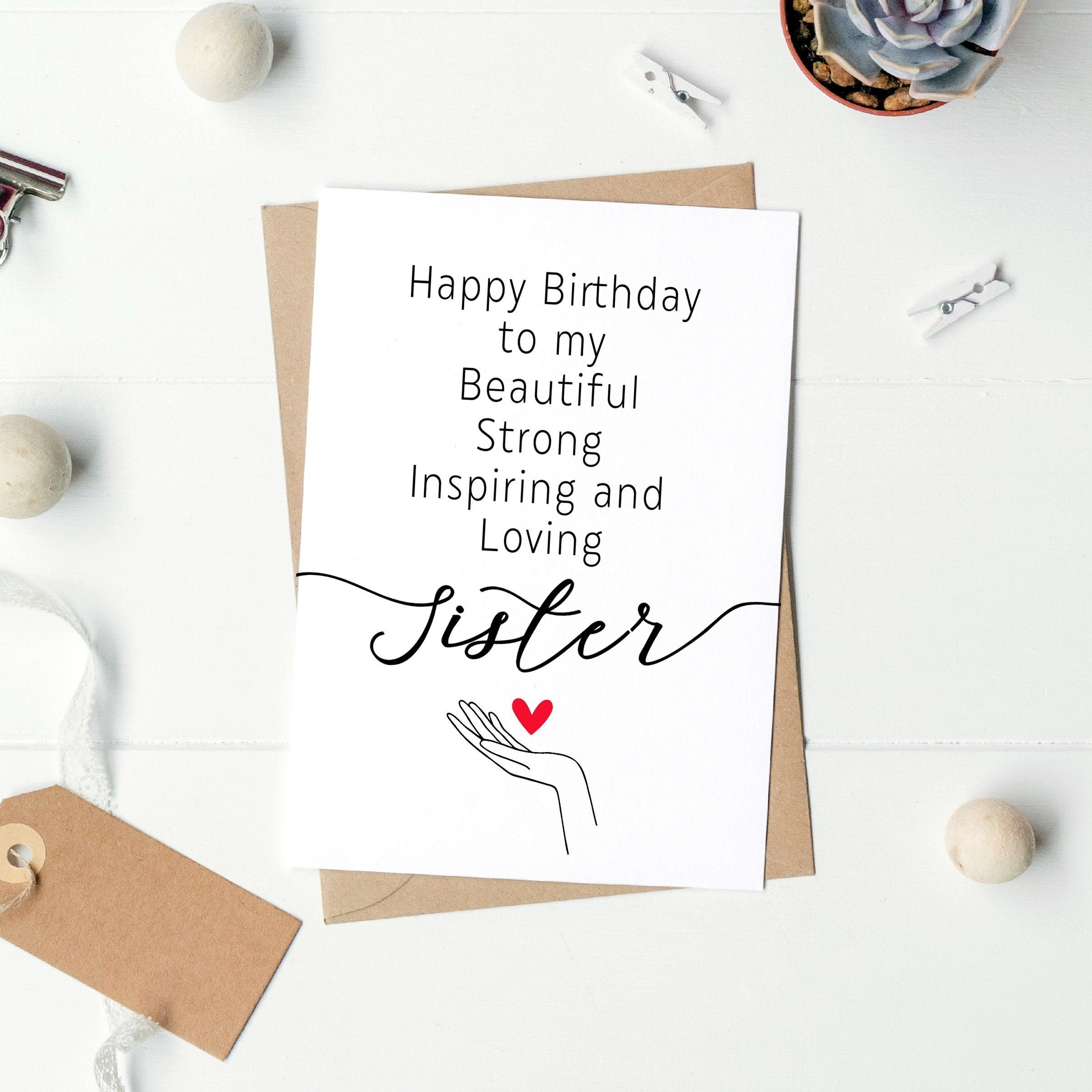 Printable Sister Birthday Card, Happy Birthday Sister, Instant for Printable Birthday Cards For Sister