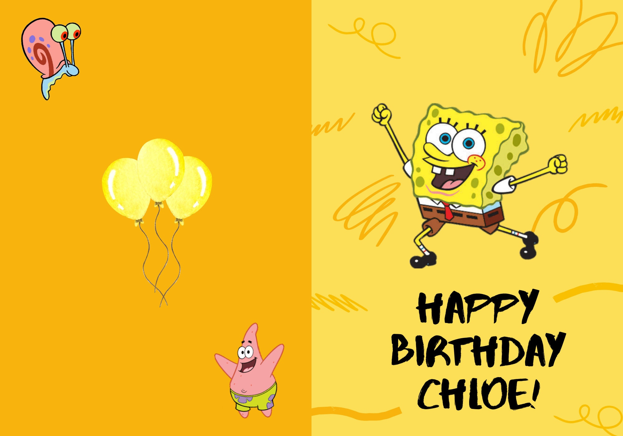 Printable Spongebob Birthday Card - Etsy with regard to Printable Spongebob Birthday Cards